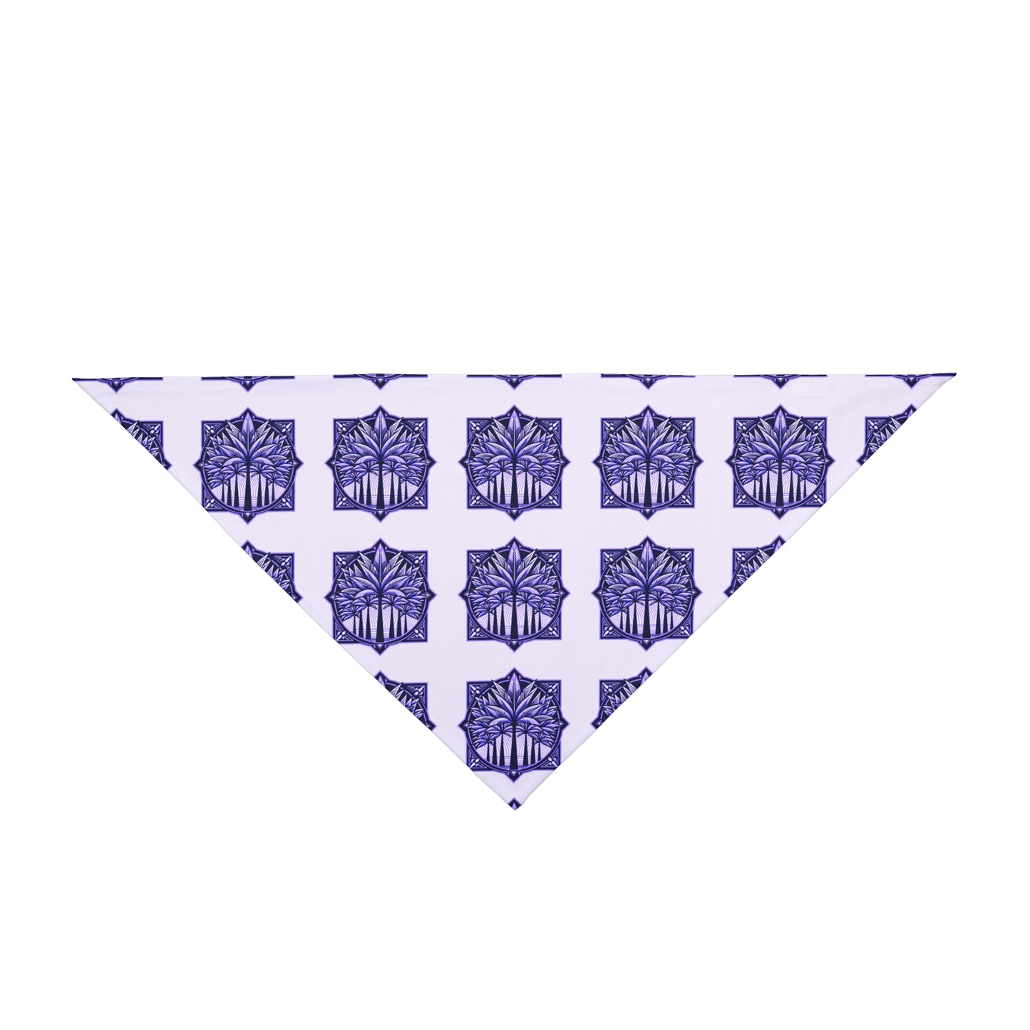 Purple Art Deco Palm Tropical Pet Bandana, 2 Sizes - Stylish accessory for dogs & cats