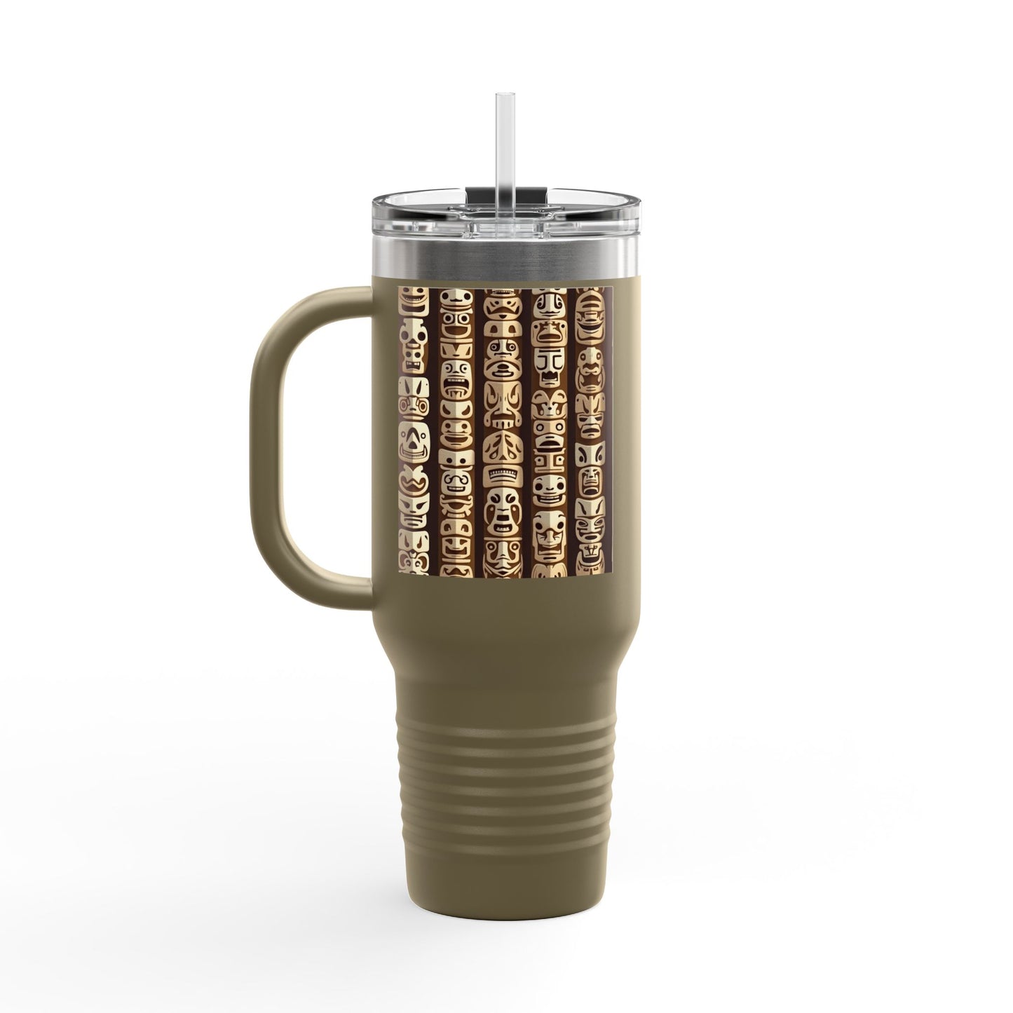 Funny Tiki Totems Insulated Travel Mug - 40oz - Perfect for Outdoor Adventures