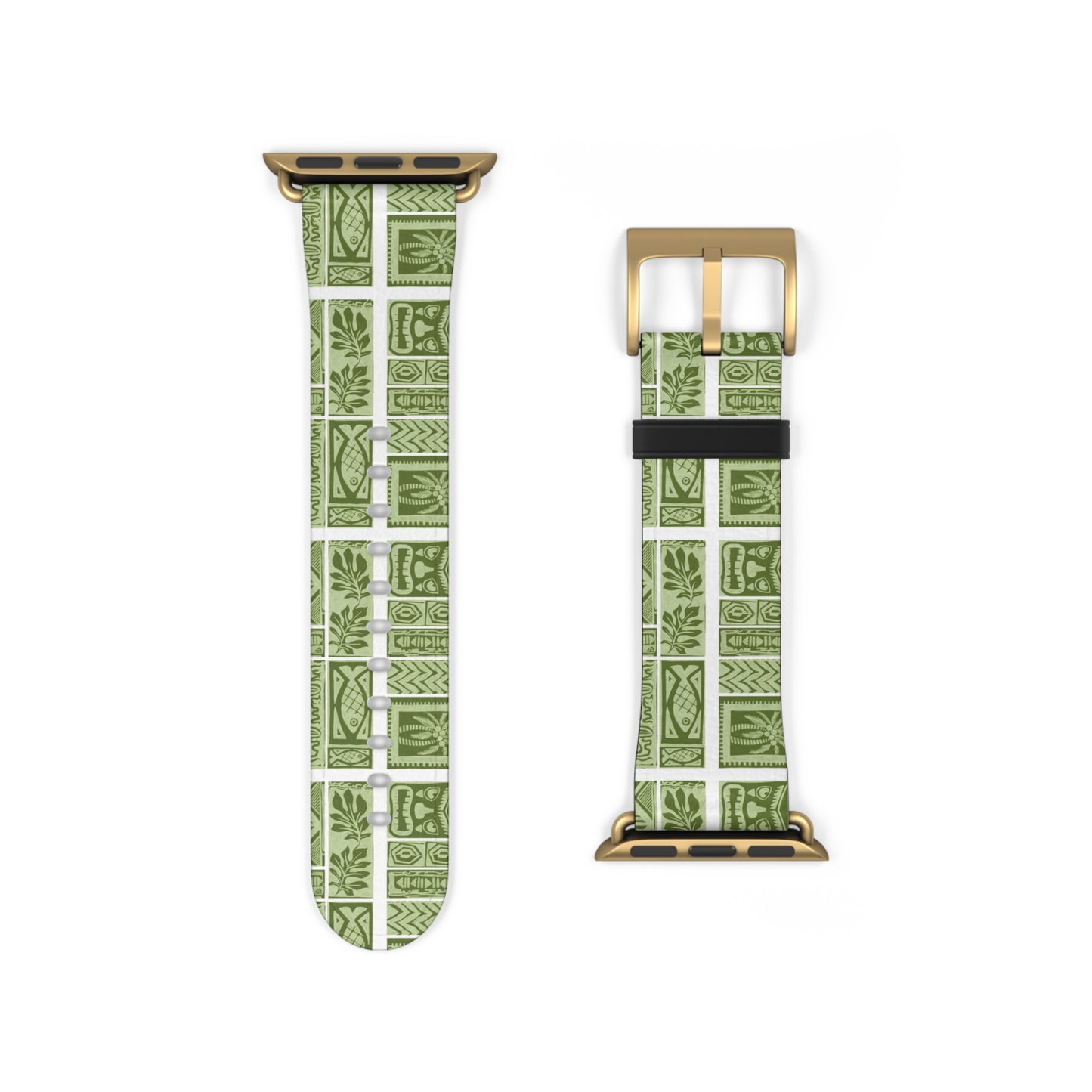 Apple Watch Band - Green Tiki Motifs