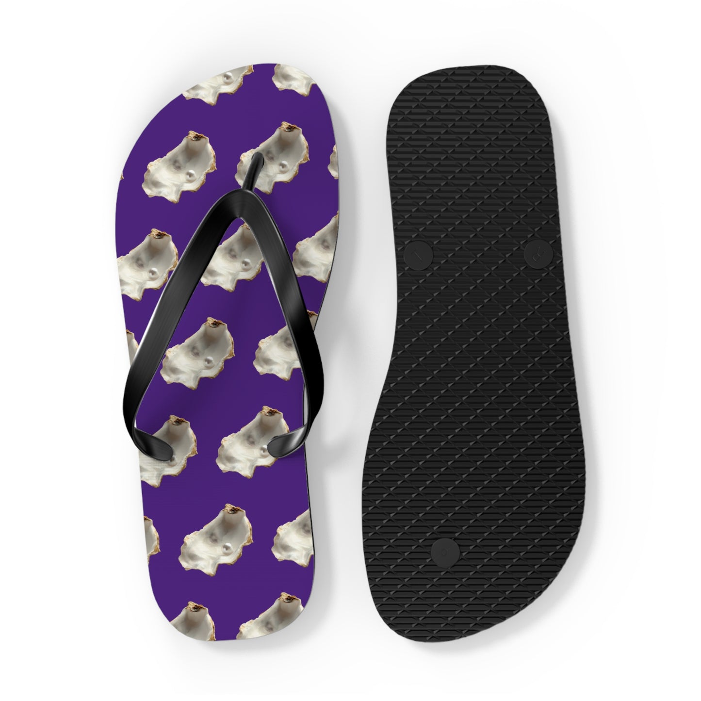 Flip Flops - White Pearl Oyster, purple