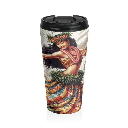 15 oz. Stainless Steel Travel Mug / Island Hula Dancer