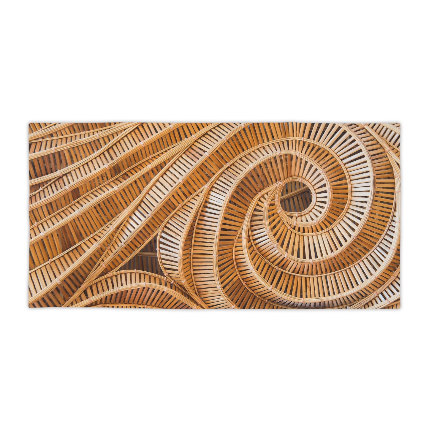 Natural Bamboo Spiral Pattern Beach Towel - Soft & Stylish for Summer Fun