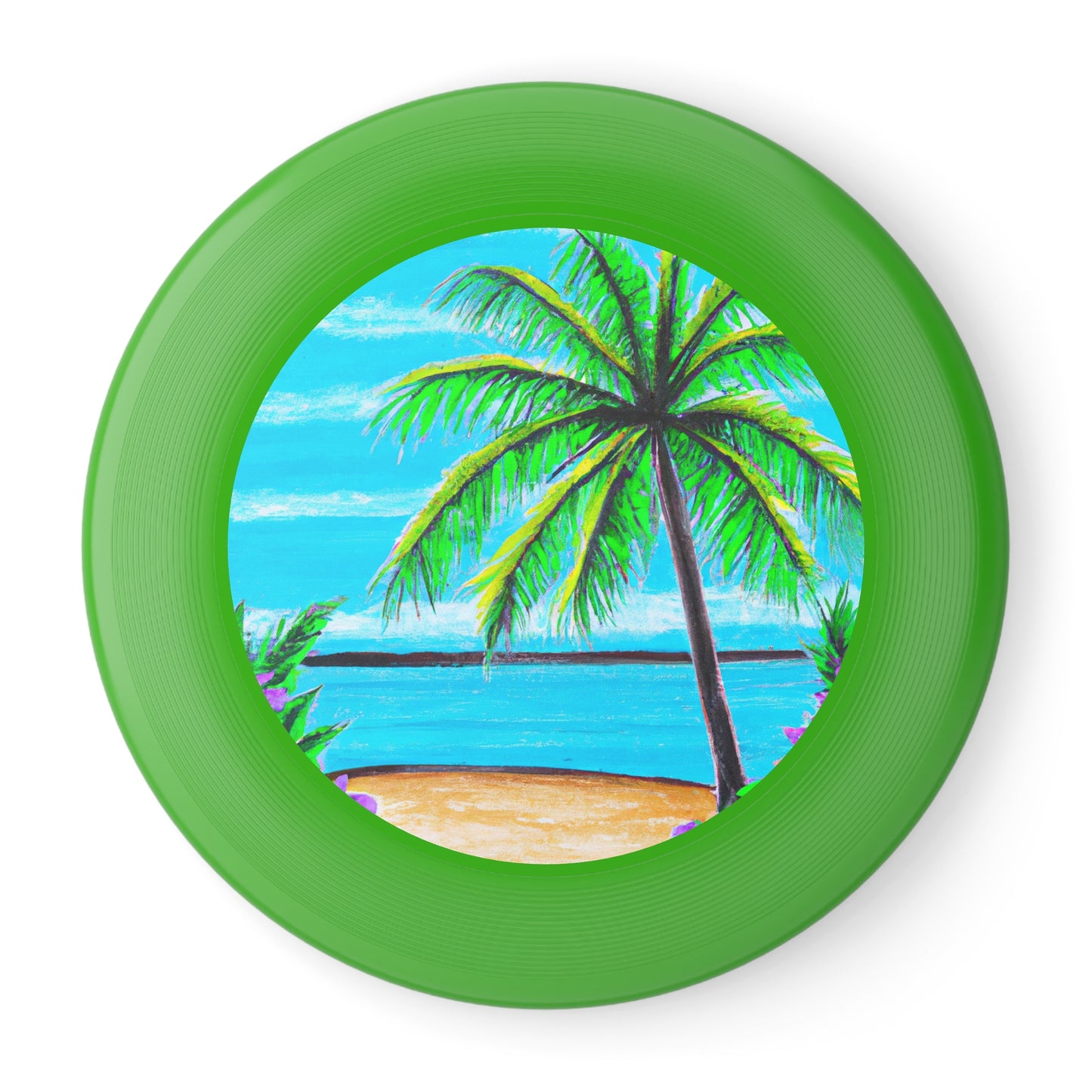 Tropical Paradise Frisbee with Palm Tree Design for Beach Fun