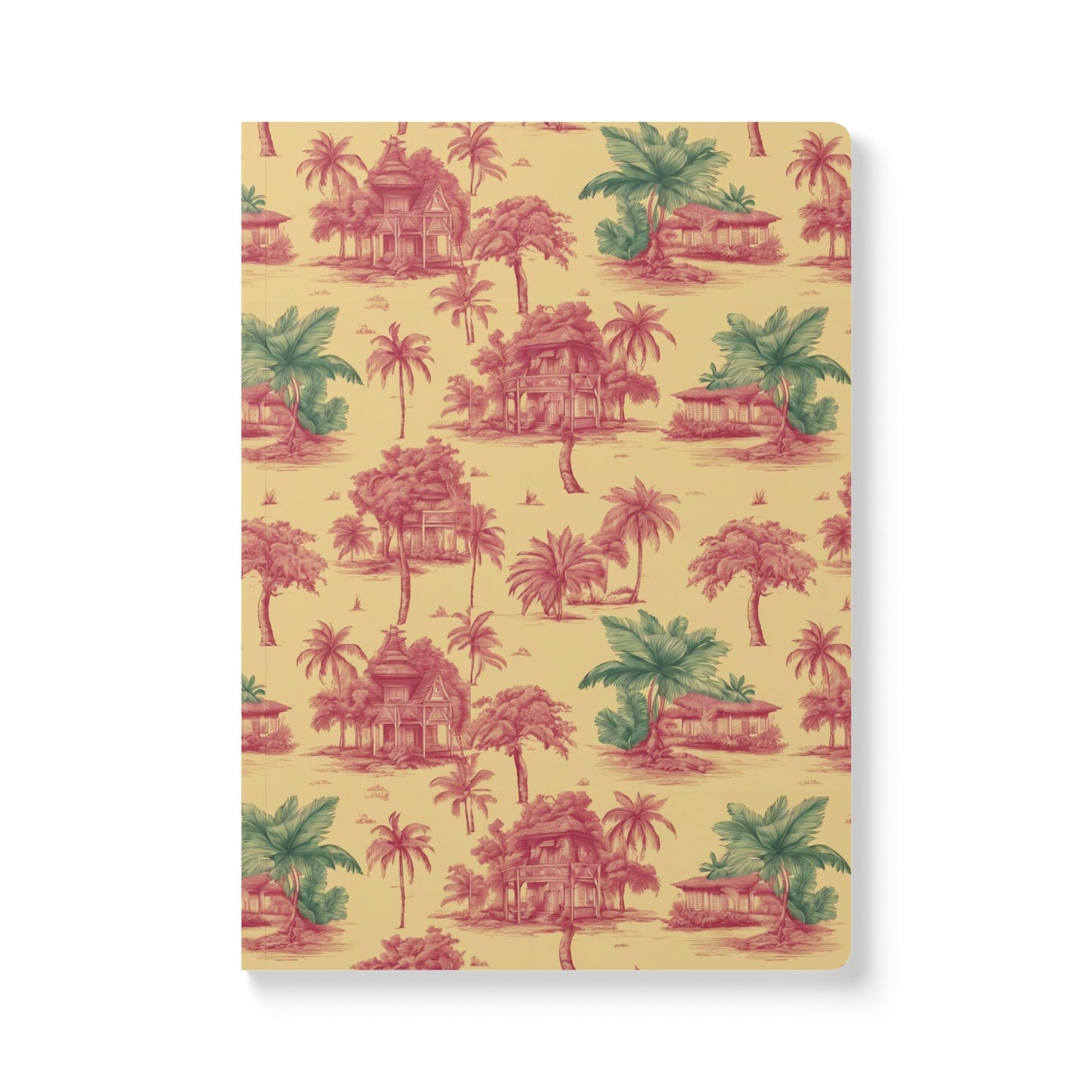 Softcover Journal - Tropical Toile, Red/Green