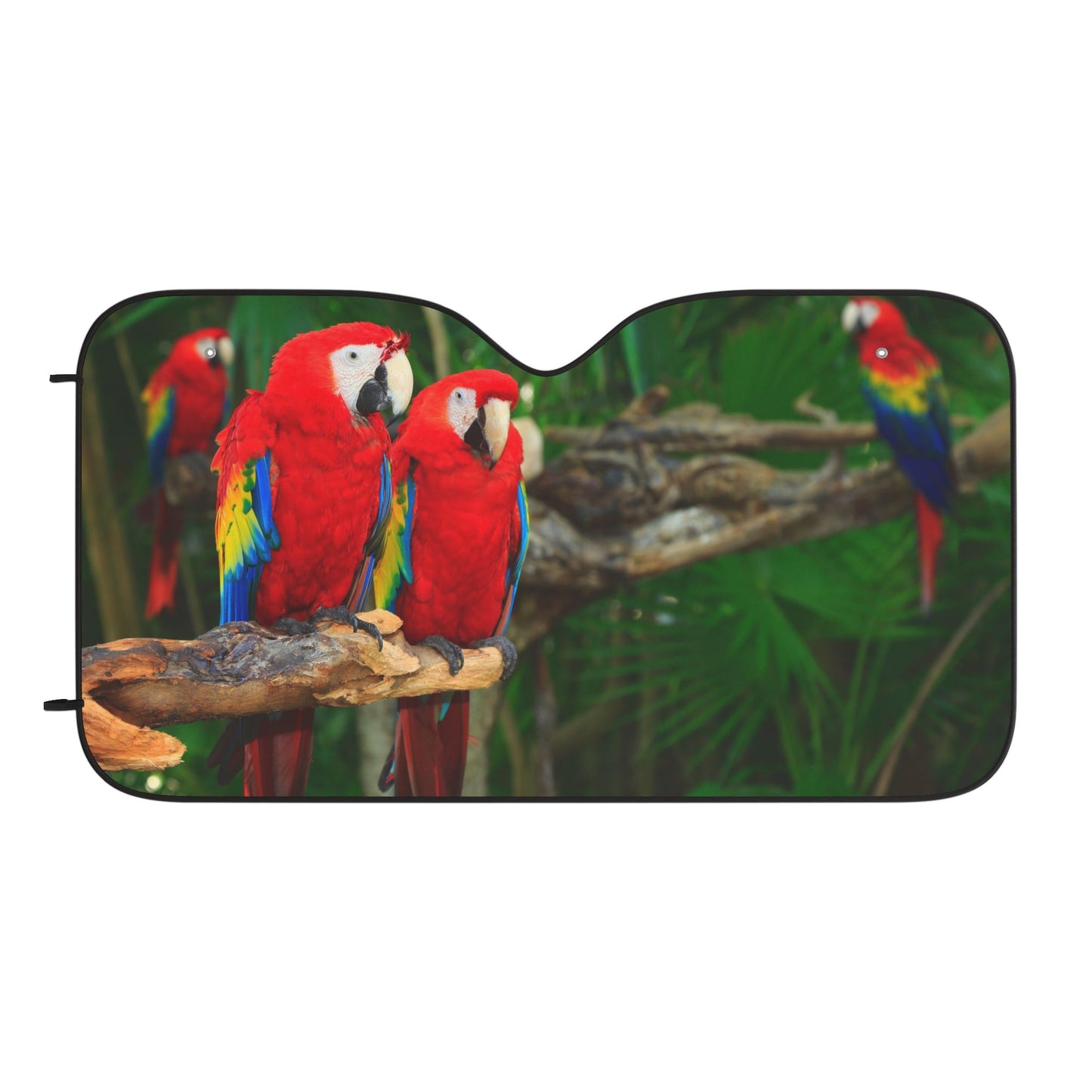 Tropical Avian Car Sun Shades / Red Parrot Friends