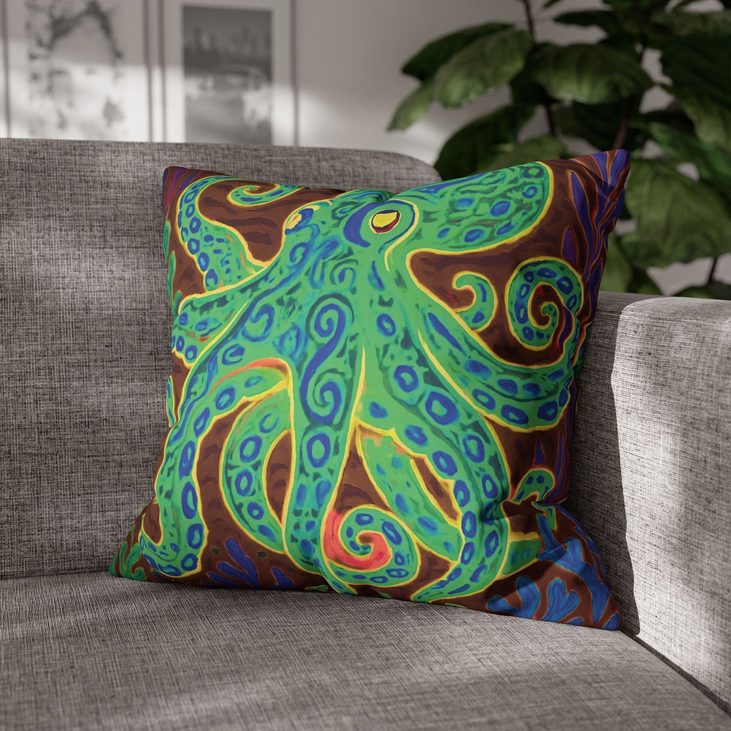 Faux Suede Square Pillowcase - Gamma Kraken Joe