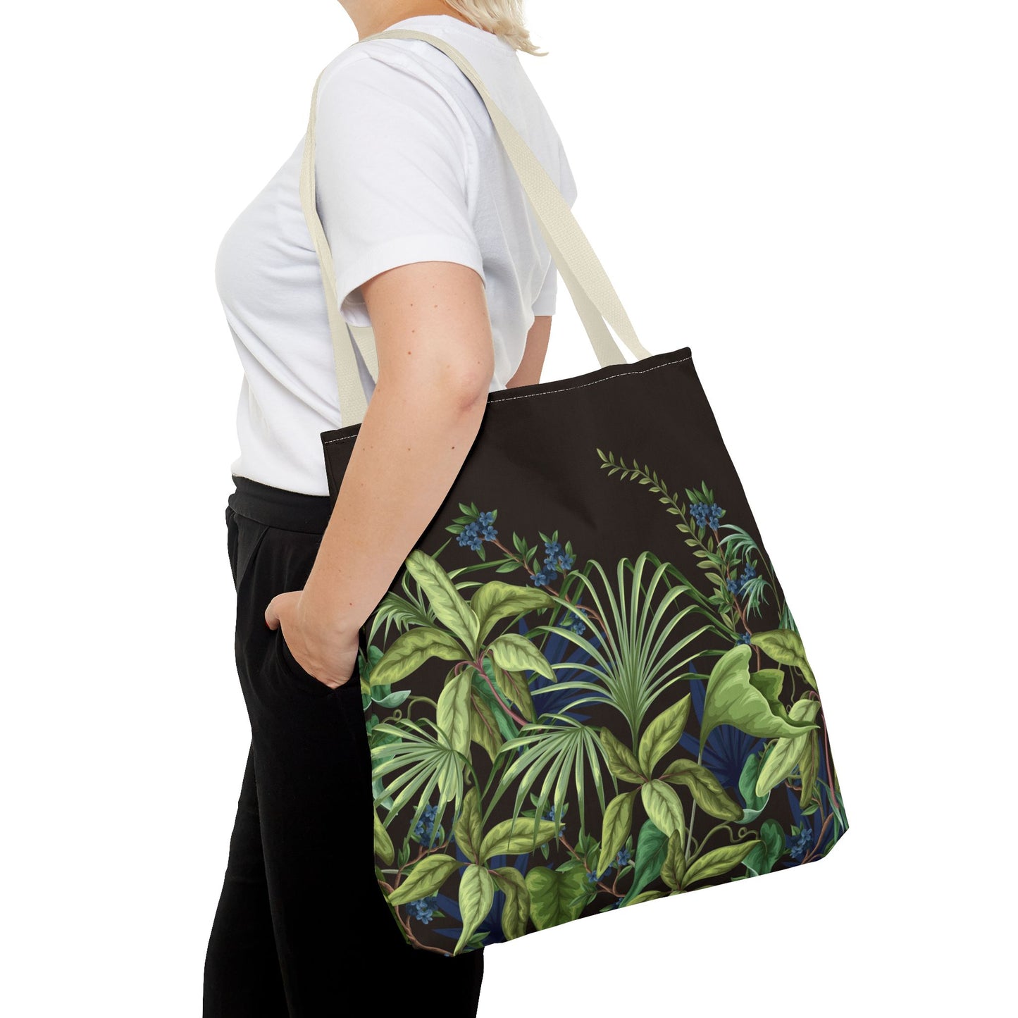 Tropical Midnight Jungle Tote Bag - 3 Sizes