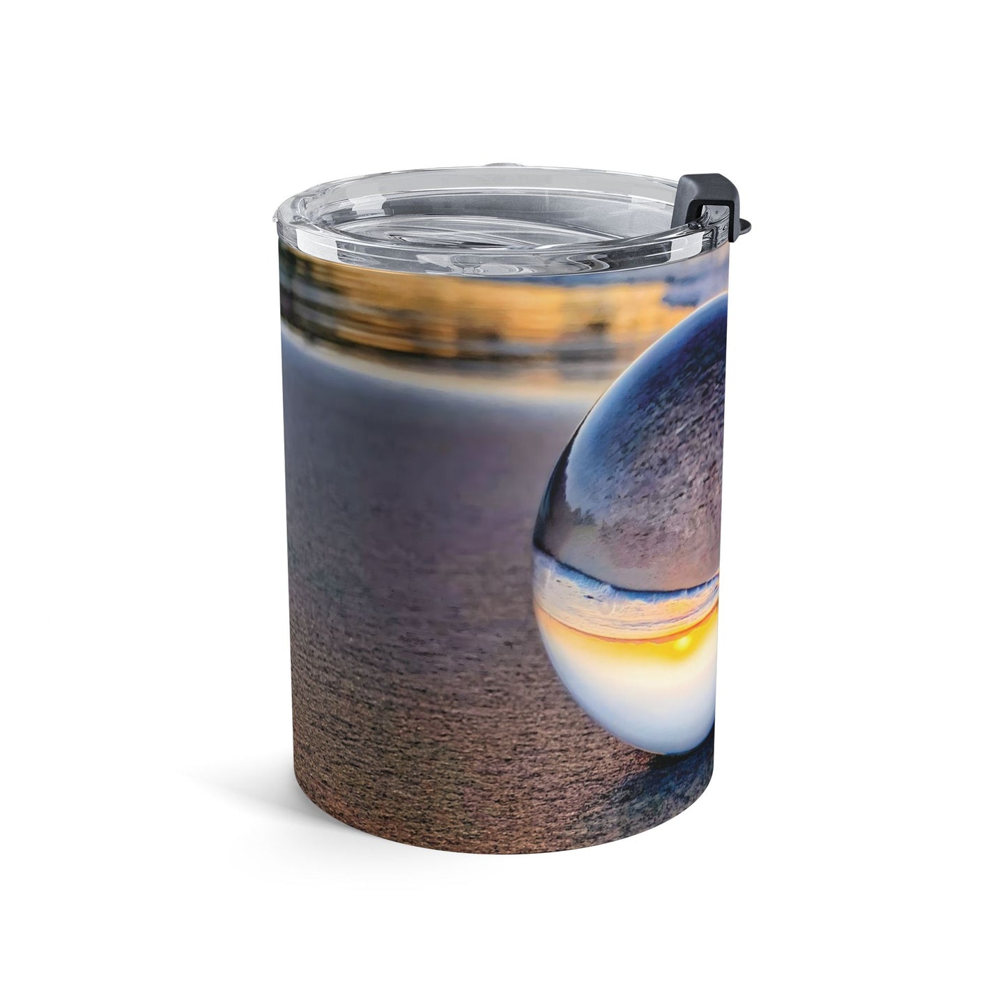 10 oz Beach Insulated Coffee Tumbler with Crystal Dropped by UFO