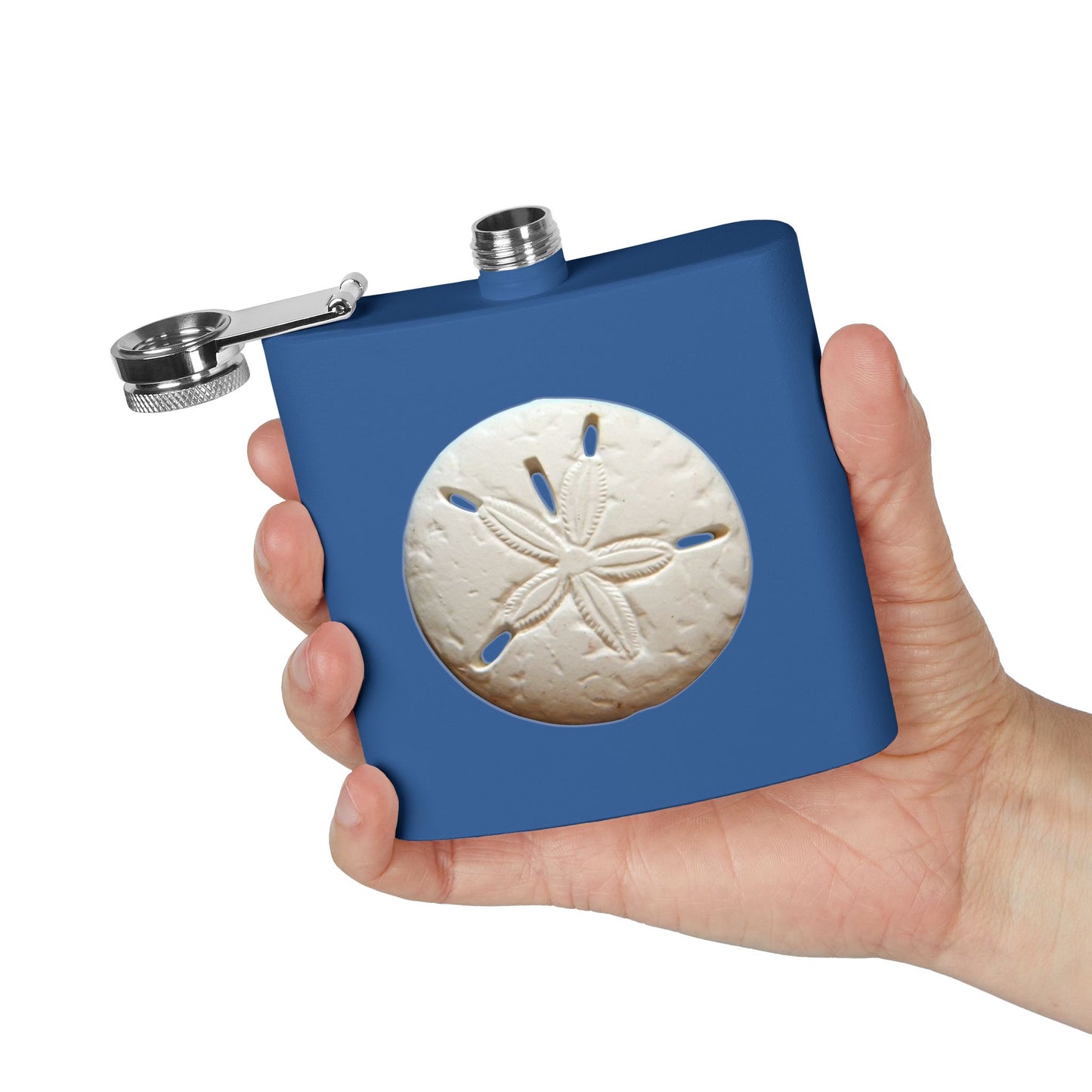 Tropical Stainless Steel 6 oz. Flask, Many Colors  – Real Sand Dollar