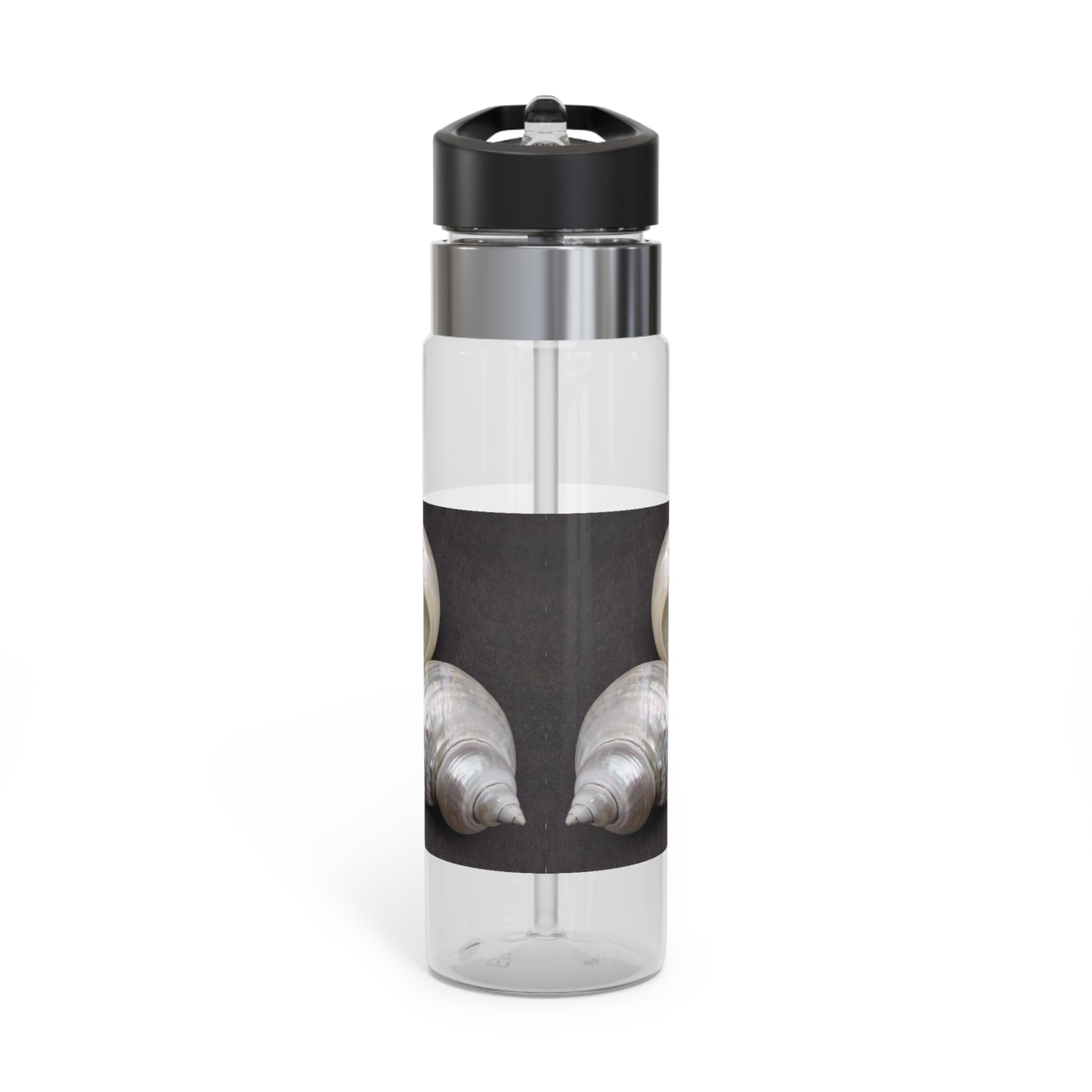 Tropical 20oz Tritan Sport Water Bottle -  Leakproof, Lightweight, BPA-Free / White Nautilus Shells