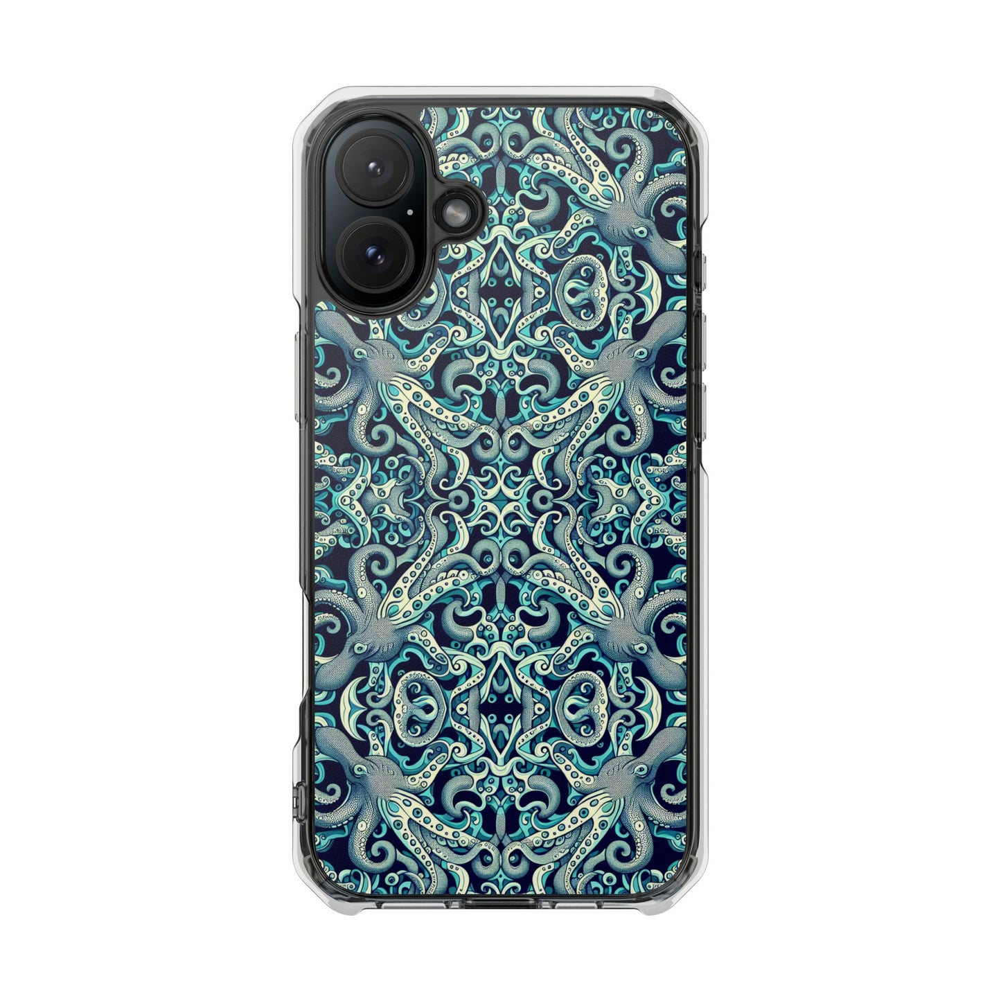Twisted Aqua Octopus Magnetic Clear Phone Case, Many Models