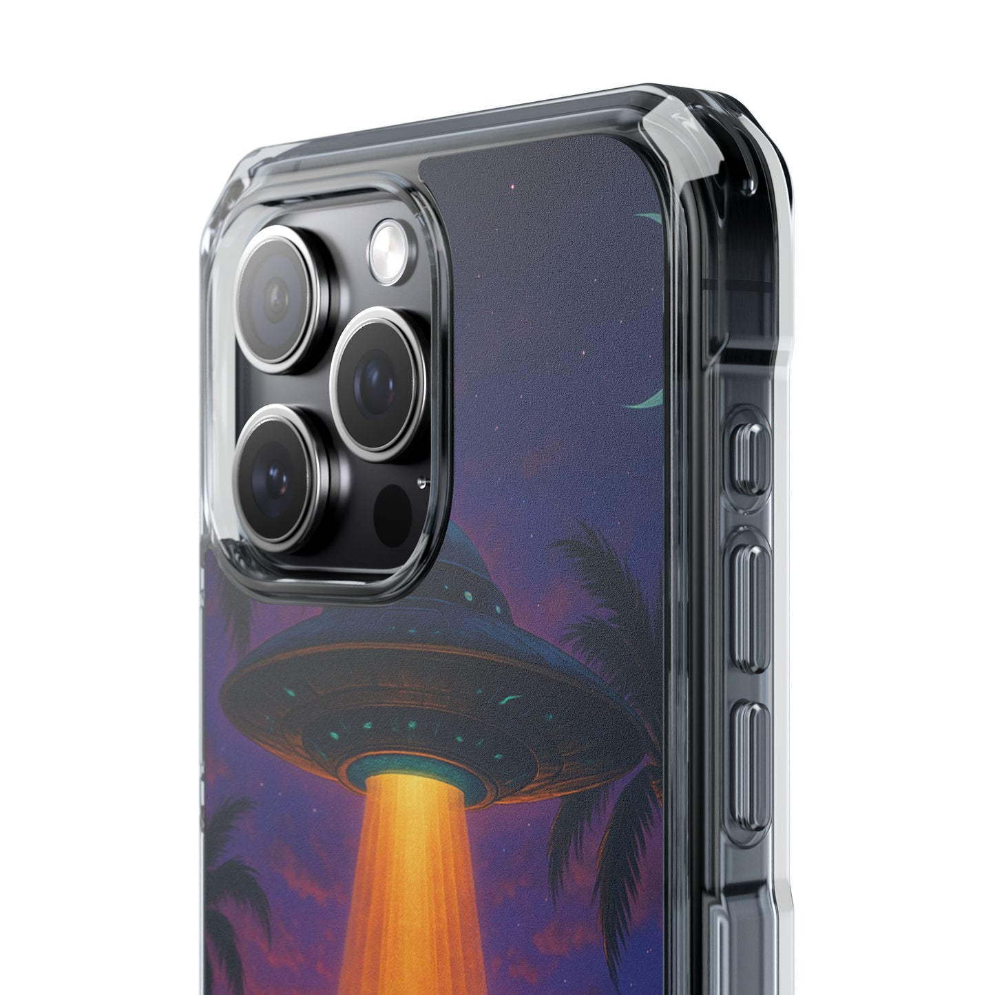 Beach UFO at Night Magnetic Clear Phone Case, Many Models
