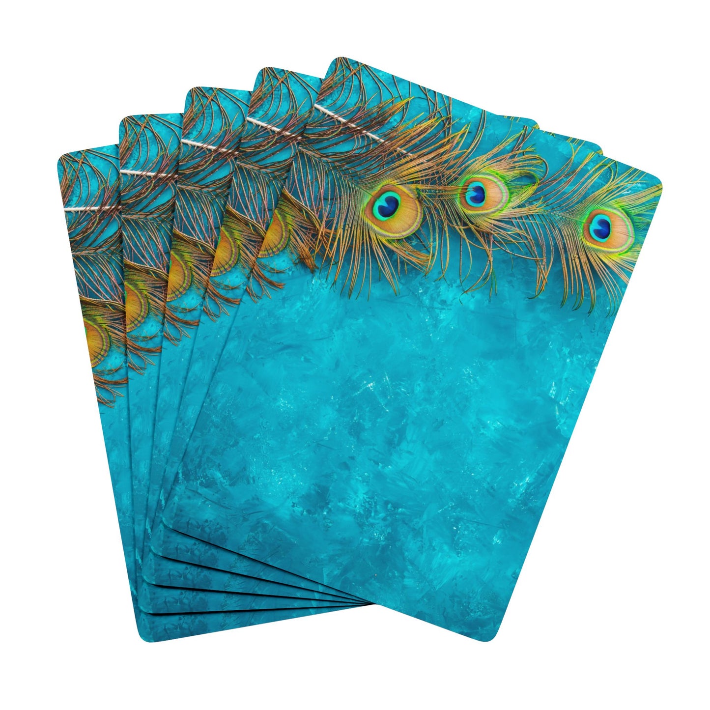 Poker Playing Cards - Peacock Turquoise Glow