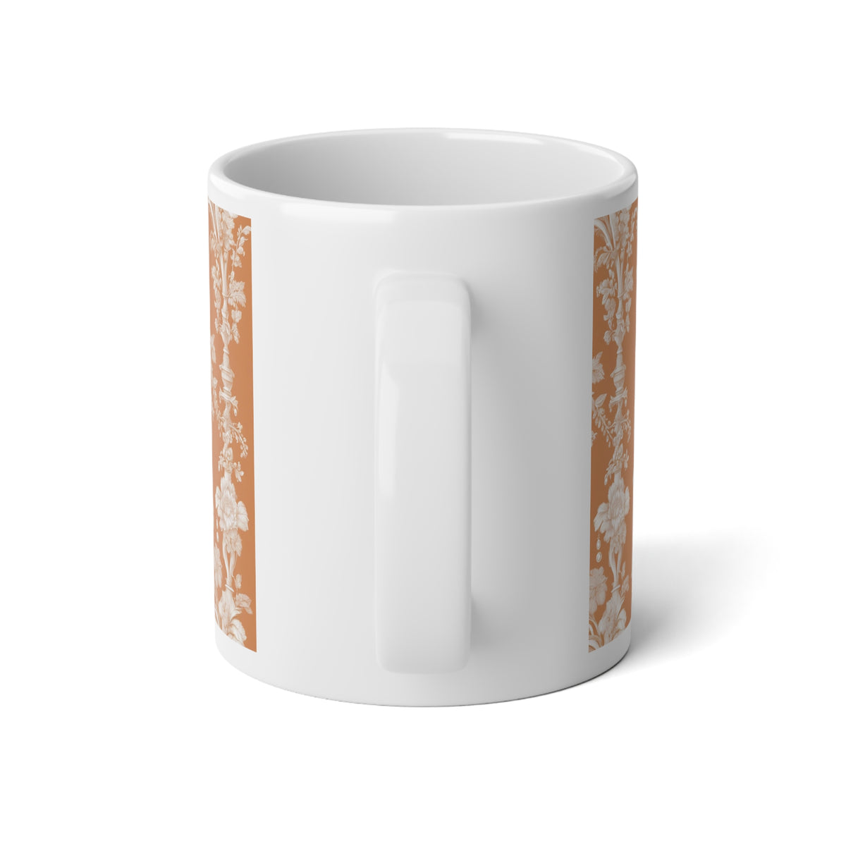 Jumbo Mug, 20oz, Pearl Lady Toile, Melon | Tropical Coffee Cup