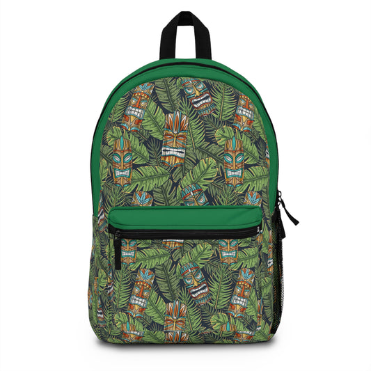 Tropical Backpack - Vibrant Botanical Design for Nature Lovers / Tiki Greenery