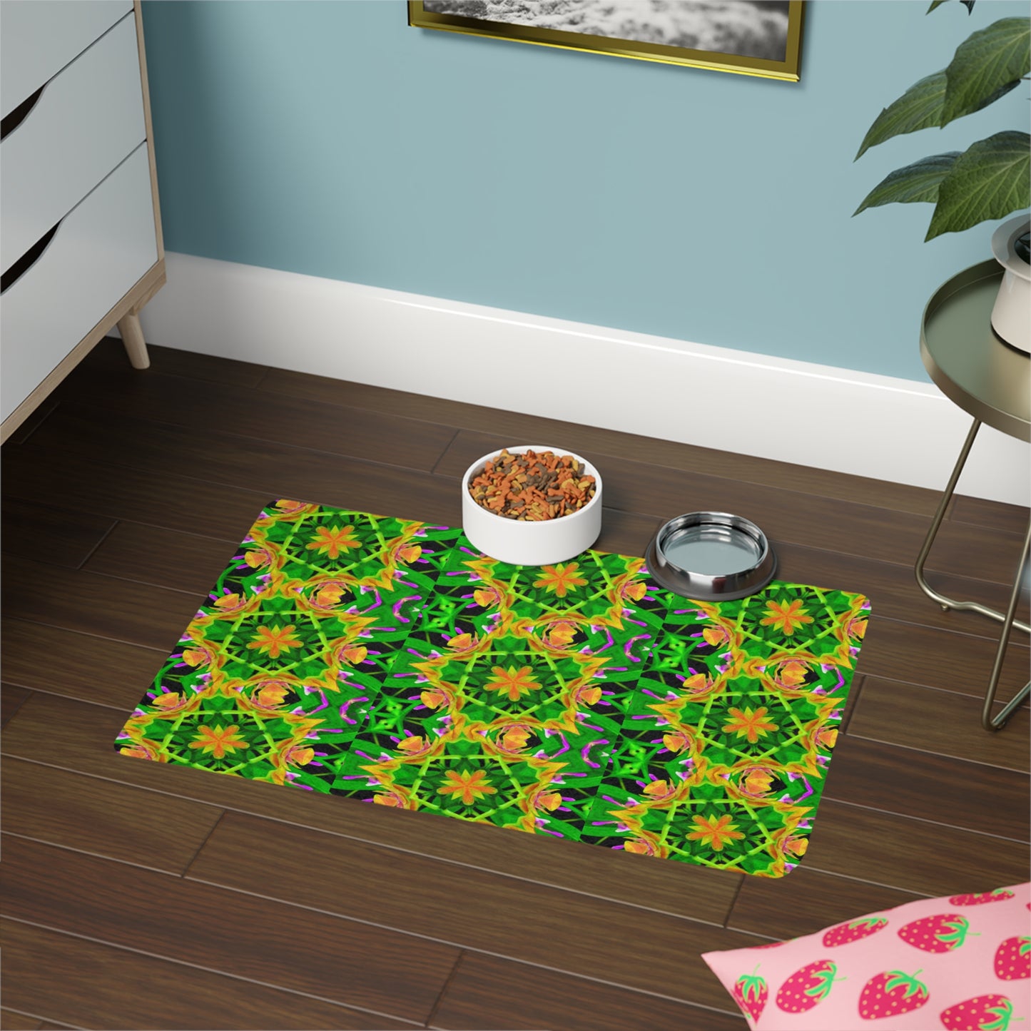 Pet Food Mat (12x18), Orchid Keleidoscope #2