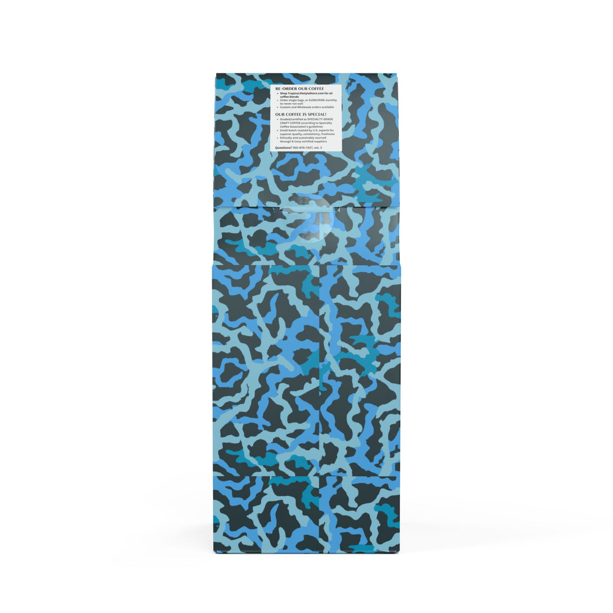 Black Coral Blend™ (Dark French Roast) Specialty Grade Craft Coffee / Coral Threads, Blue