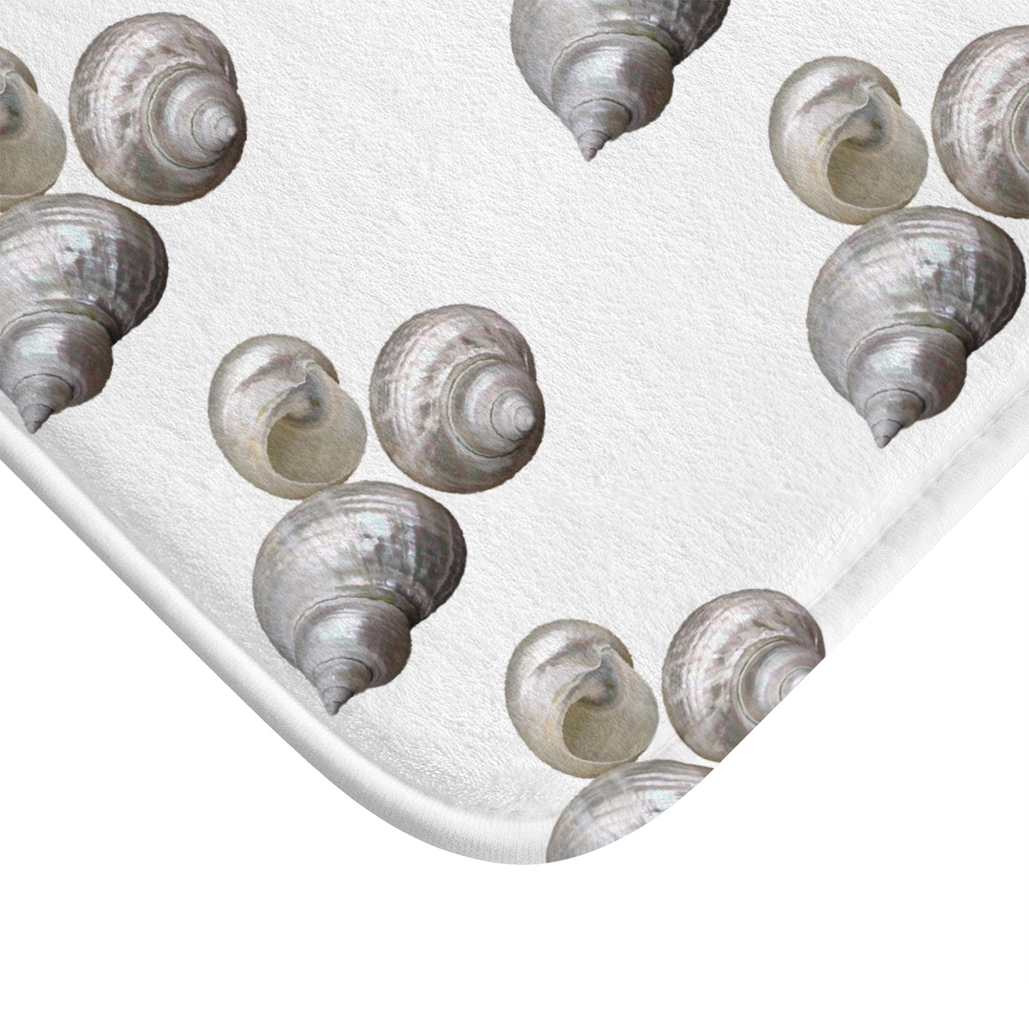 Bath Mat - White Nautilus Trio, white