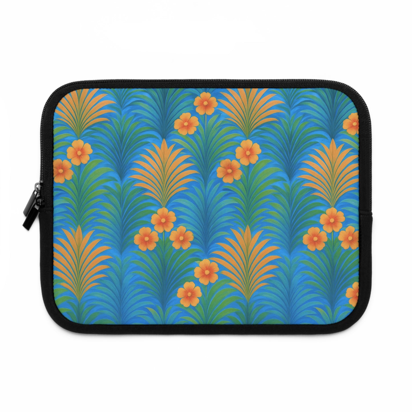 Tropical Laptop Sleeve, 5 Sizes - Perfect for Beach Lovers & Students / Sunrise Palms, Orange