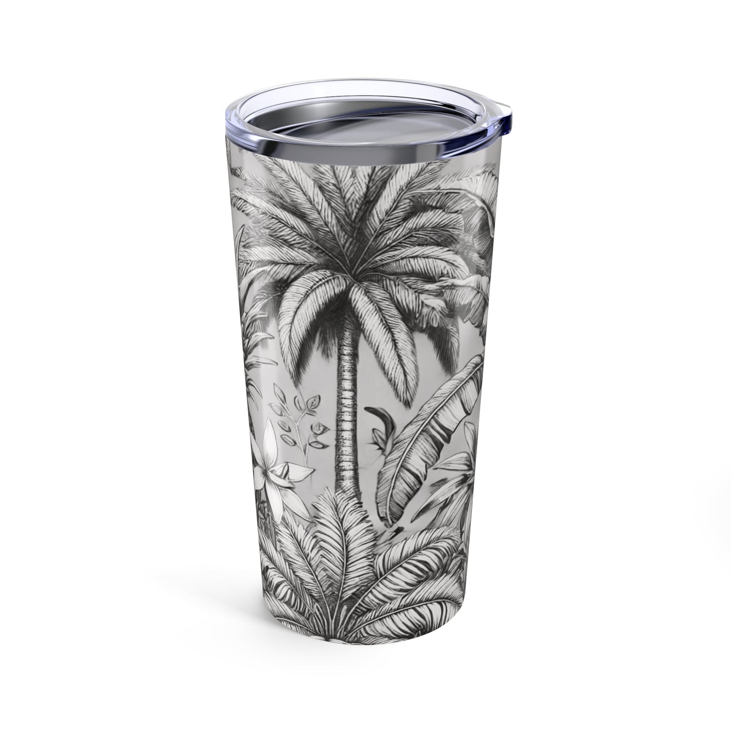 20oz Tropical Glossy Tumbler, Stainless Steel / Tropical Fruit, Newspaper