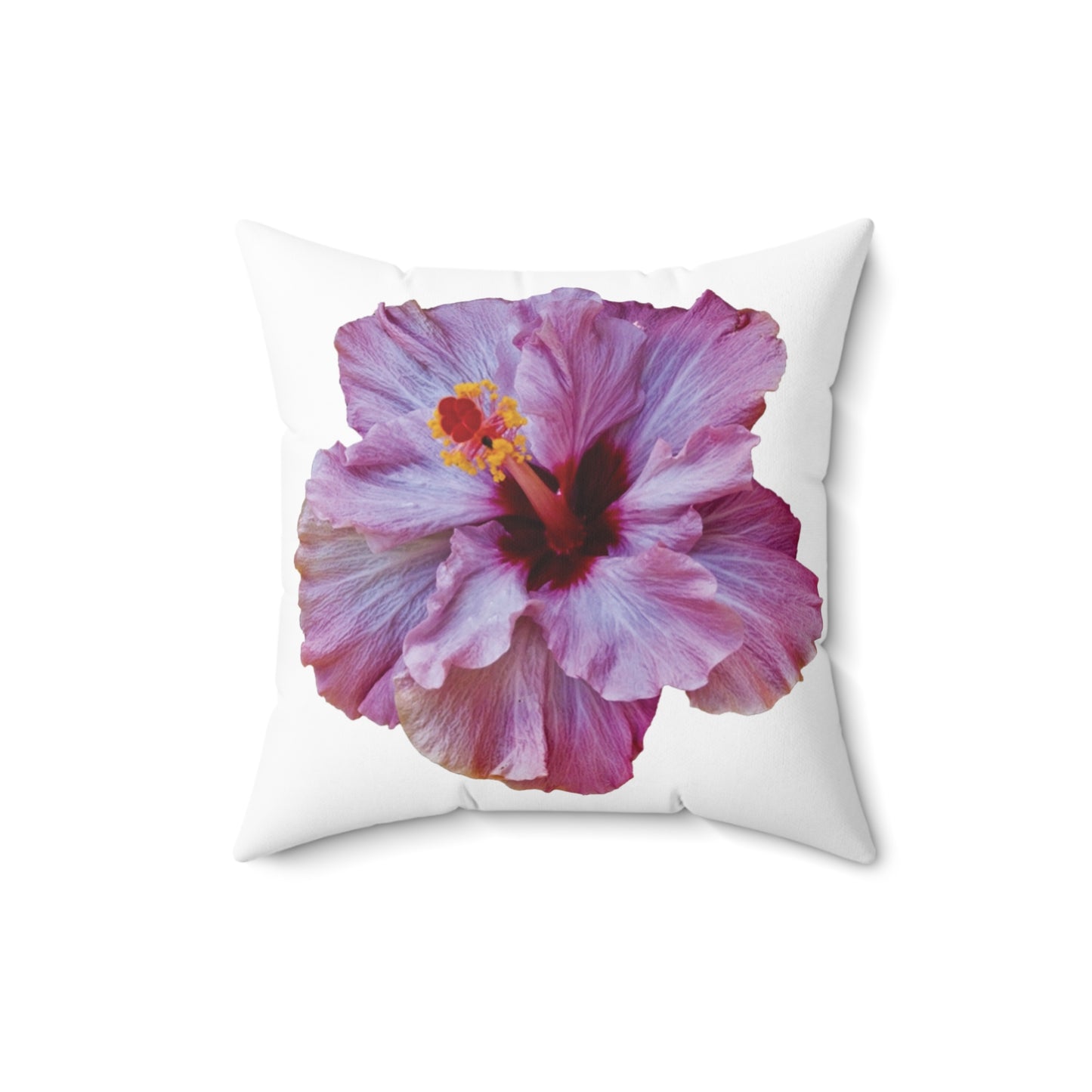 Decorative Pillow - Accent Cushion, 4 Sizes / Photo Purple Hibiscus, White