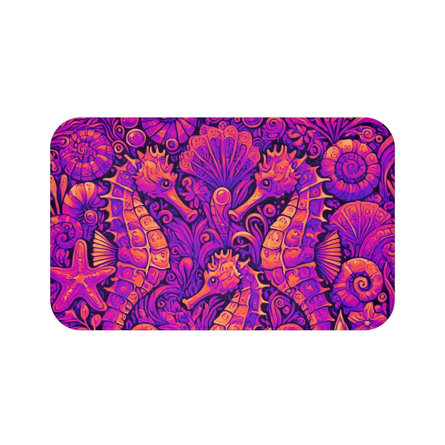 Seahorse Trio/Heatwave Bath Mat, 2 Sizes - Tropical Vibes for Home Decor