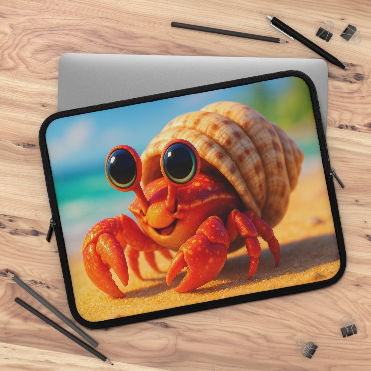 Tropical Laptop Sleeve, 5 Sizes - Perfect for Beach Lovers & Students / Baby Hermit Crab