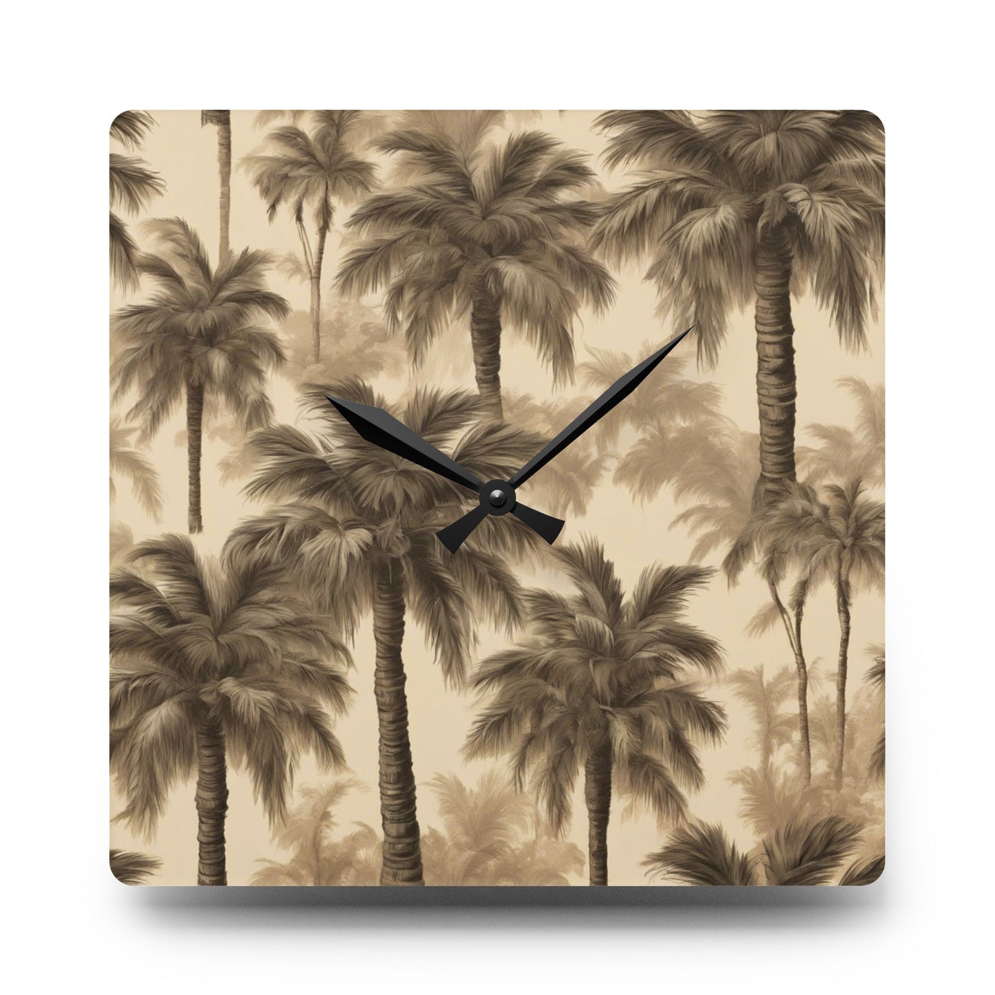 Acrylic Wall Clock, Lisa's Fluffy Palms, 4 Variants