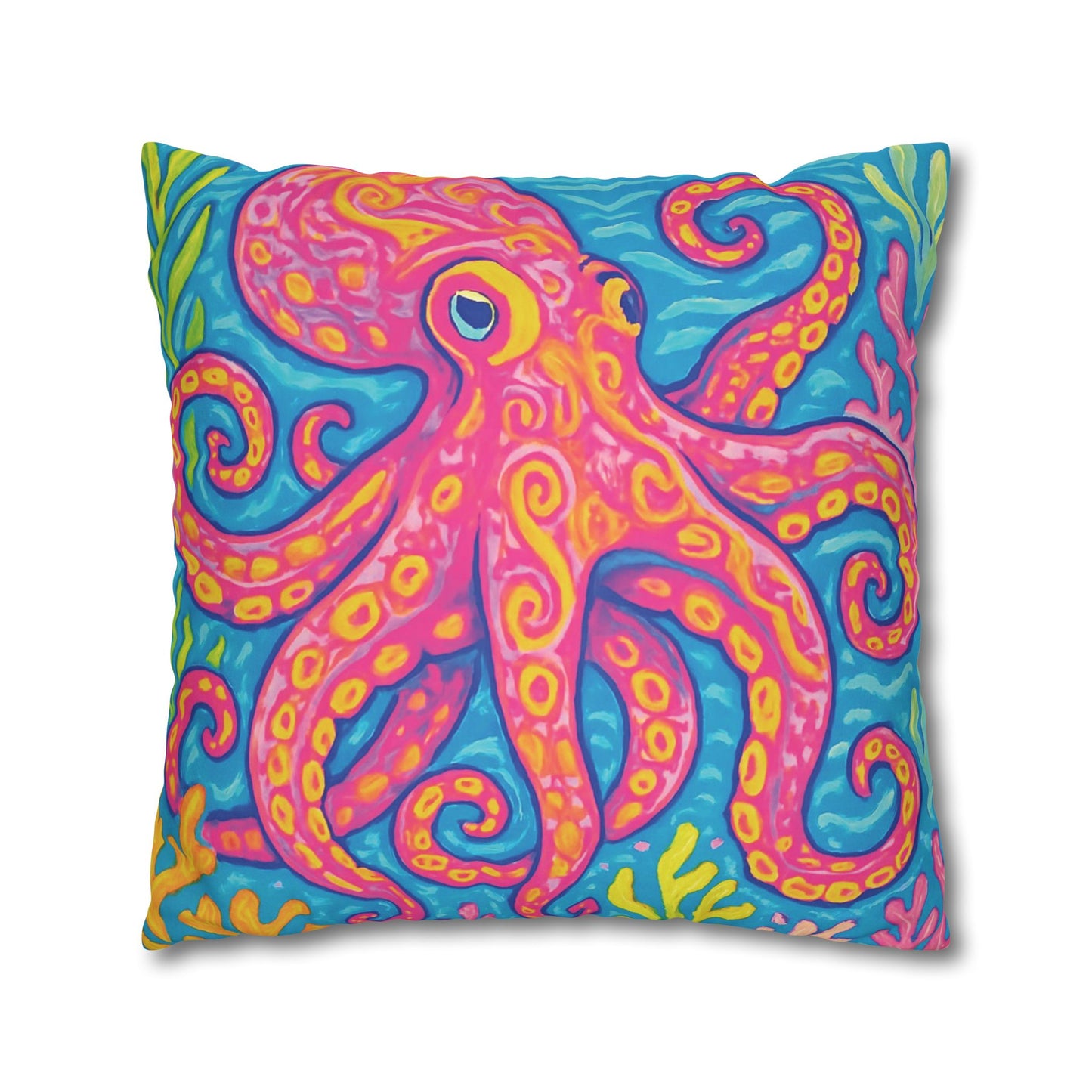 Faux Suede Square Pillowcase - Kraken Joe