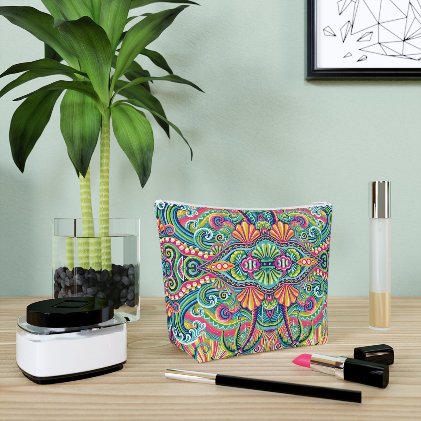 Tropical Cotton Cosmetic Bag, Makeup Pouch, 5 Sizes / Kaleido Bay