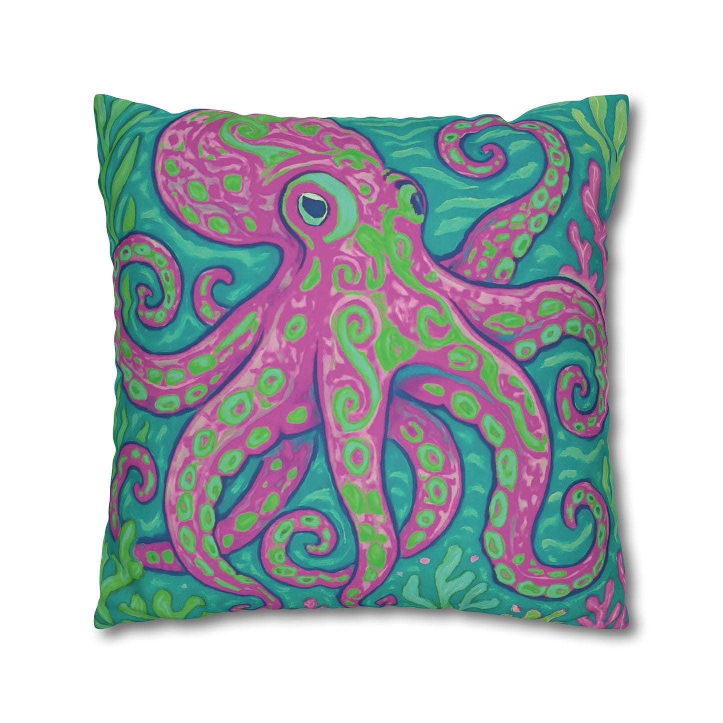 Faux Suede Square Pillowcase - Purple Kraken Joe