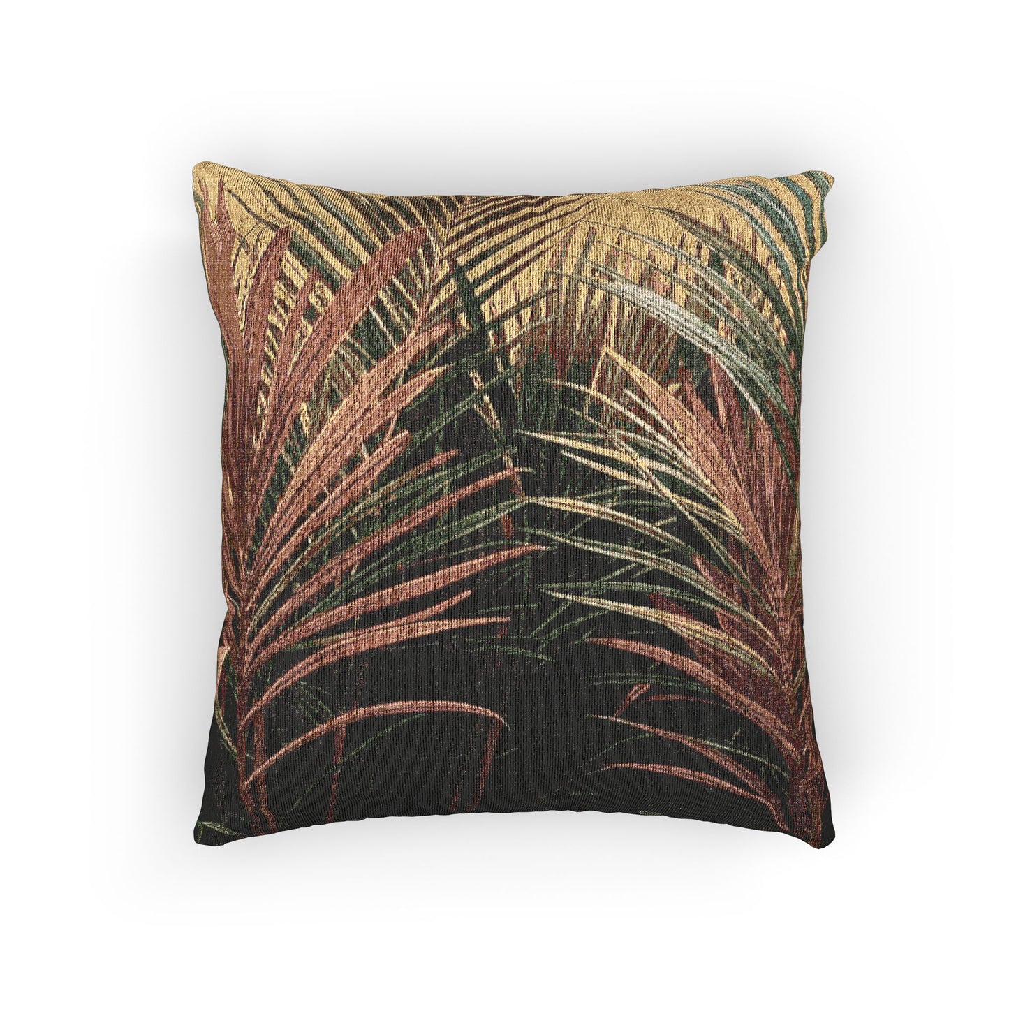 Woven Pillow, 17"W x 18"L - Red Flame Palms