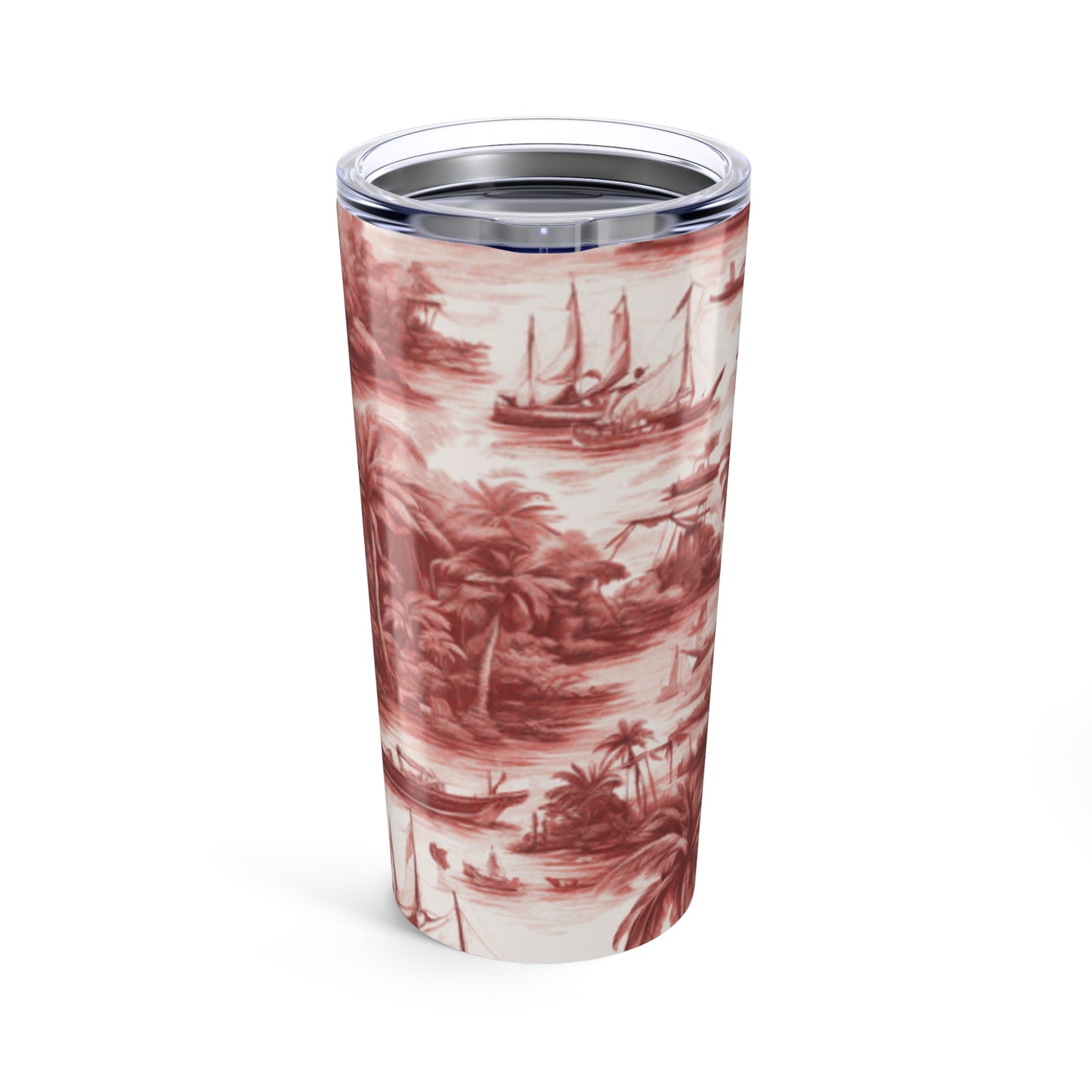 20oz Tropical Glossy Tumbler - Tropical Toile, Russet