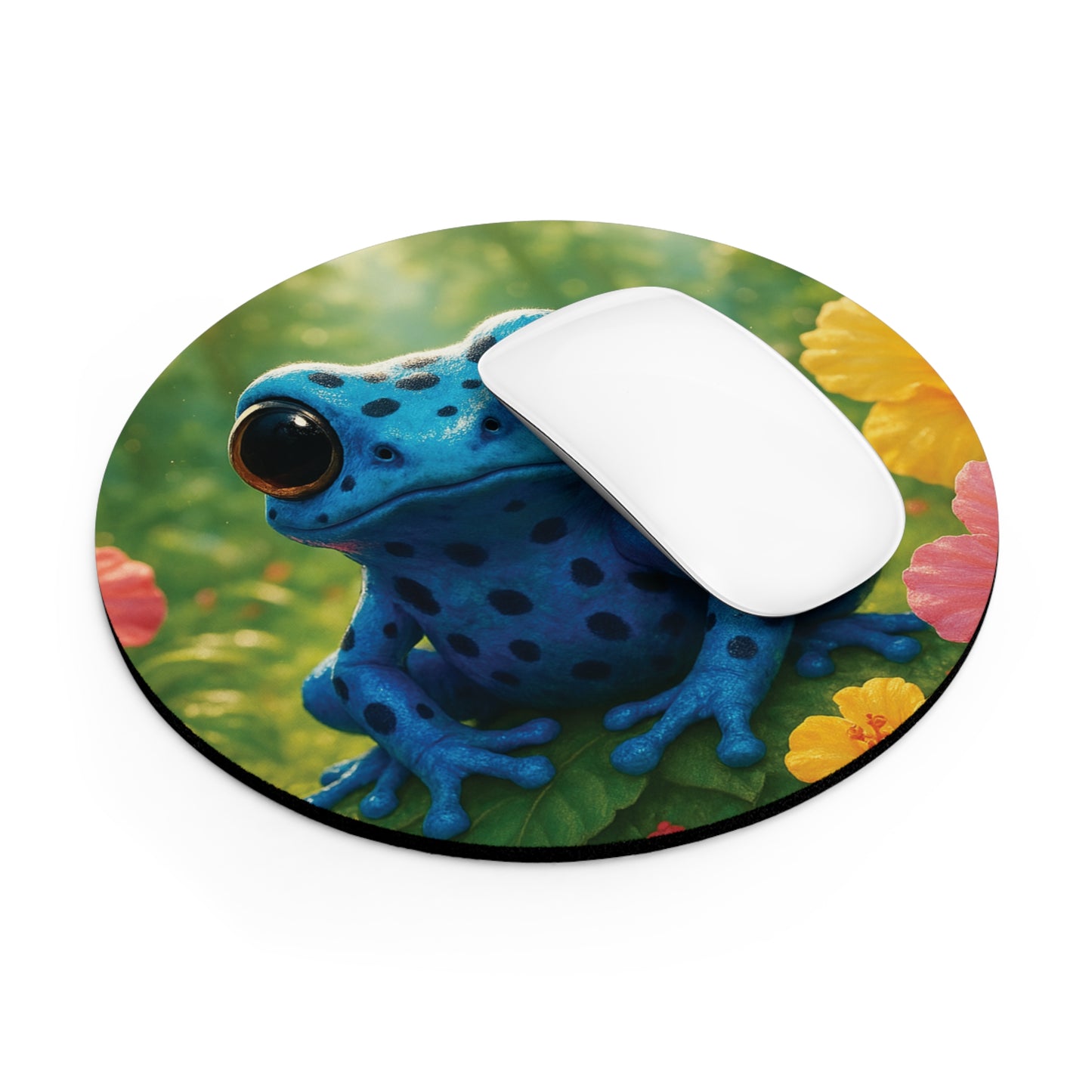 Tropical Mouse Pad, 2 Shapes - Beach Vibes for Home Office & Gamer / Baby Blue Tree Frog