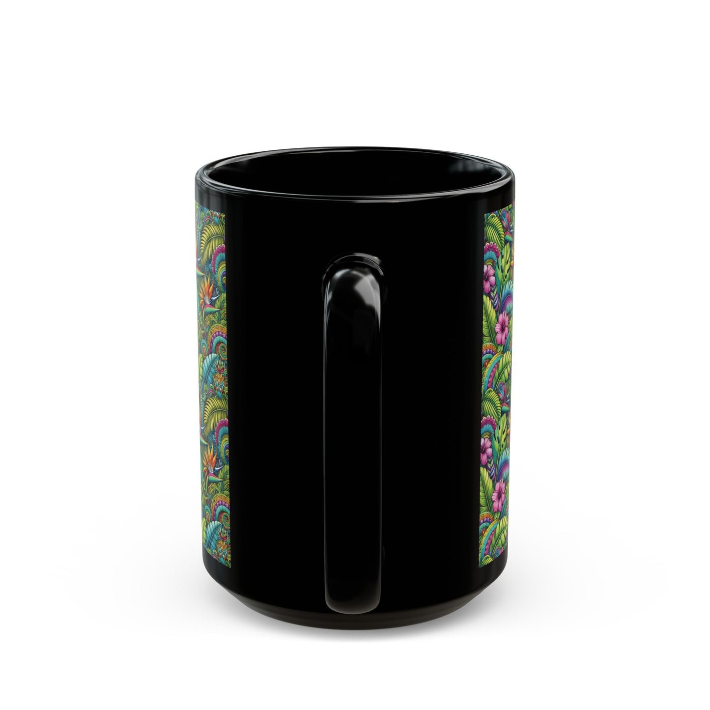 Black Coffee Mug - Rainforest Blooms