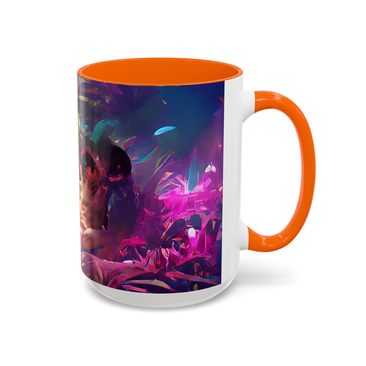 Accent Coffee Mug (11, 15oz) - Midnight Kiss in Tropical Garden