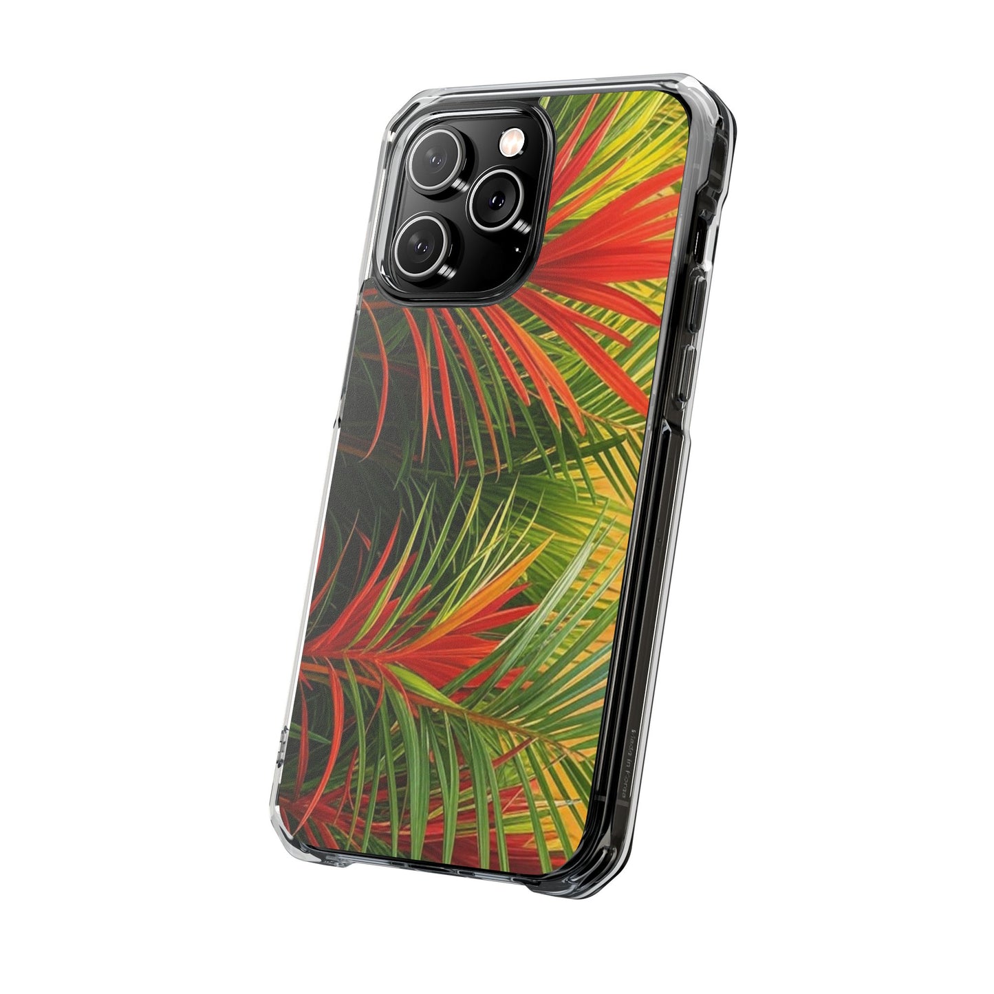 Red Flame Palm Magnetic Clear Phone Case, Many Models
