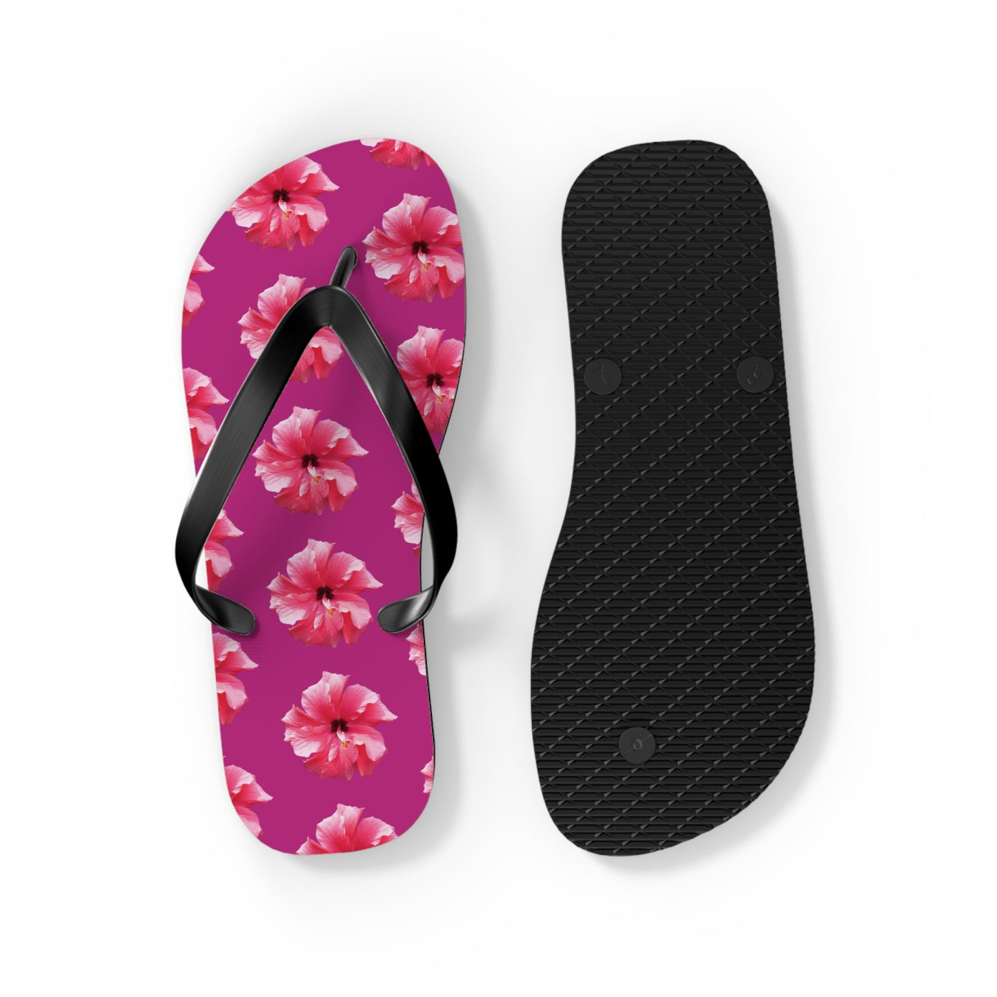 Flip Flops - Pink Hibiscus/Pink