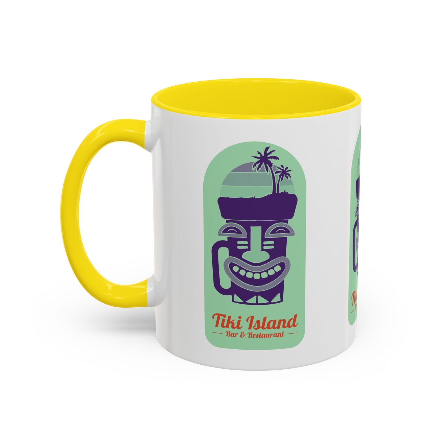 Tiki Island Accent Coffee Mug - Fun Tropical Drinkware for Beach Vibes, green