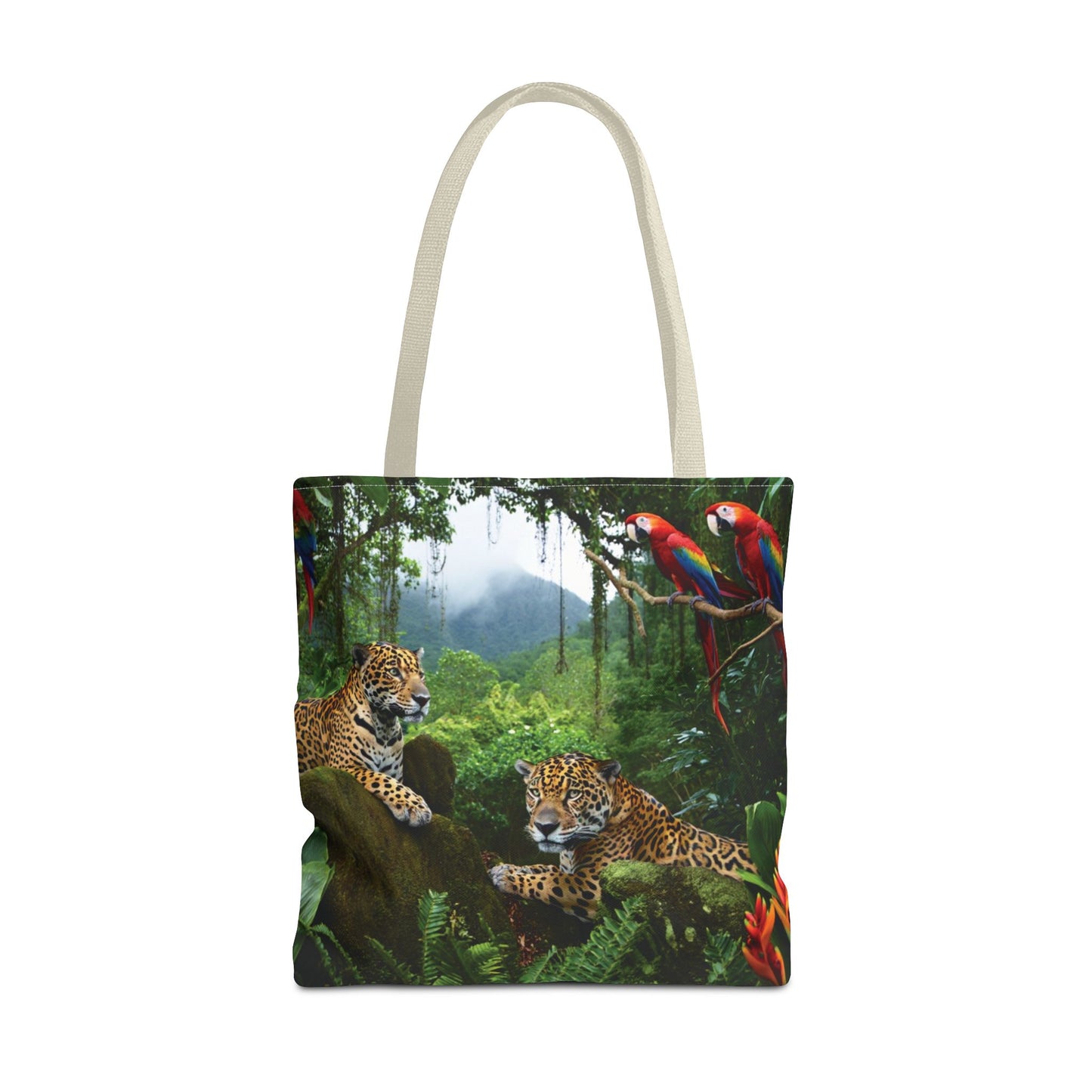 Jaguars and Parrots Tote Bag - 3 Sizes