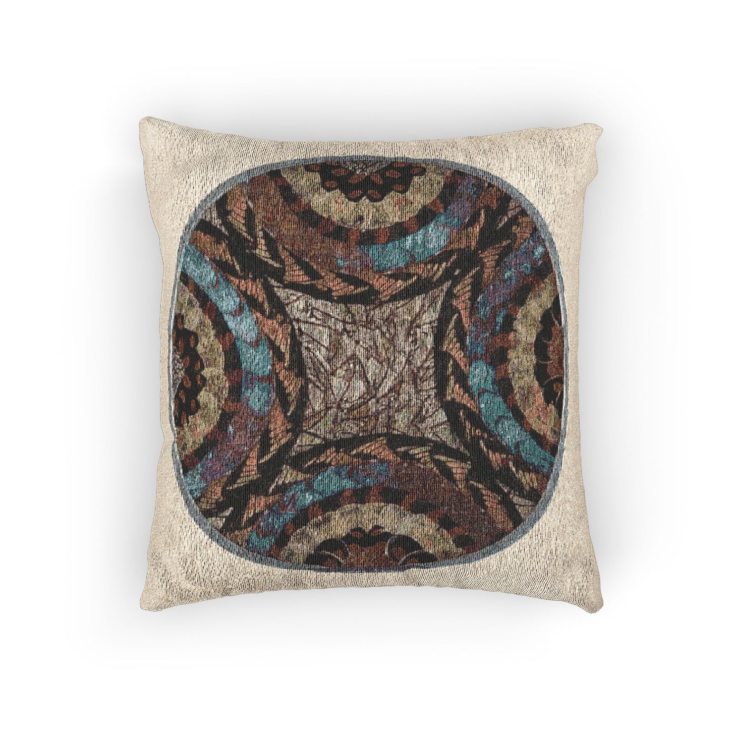 Woven Pillow, 17"W x 18"L - Photo of Real Butterfly Wing Plate Art