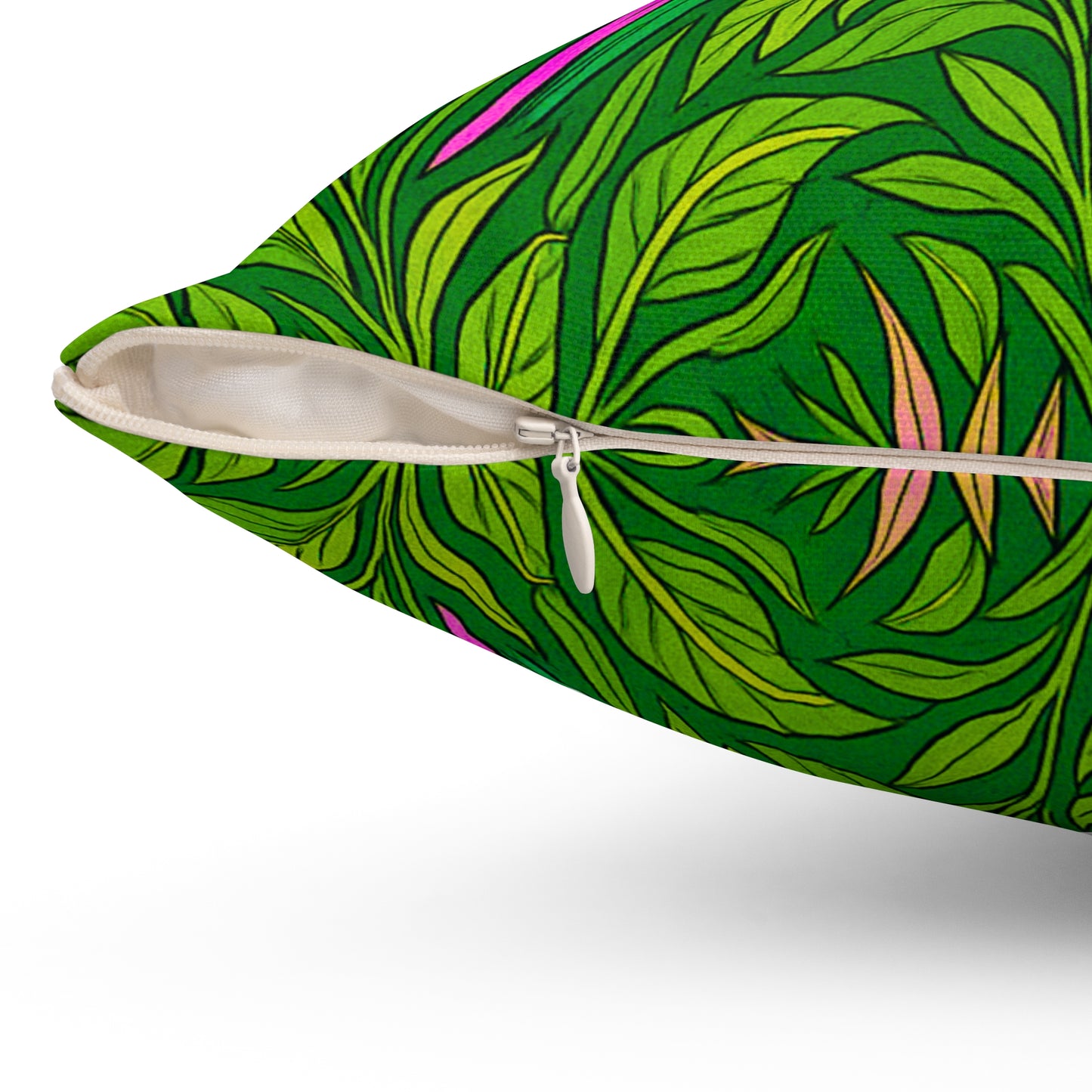 Tropical Pillow, 4 sizes - Colorful Spun Polyester Square Cushion / Parrot Family, Pink