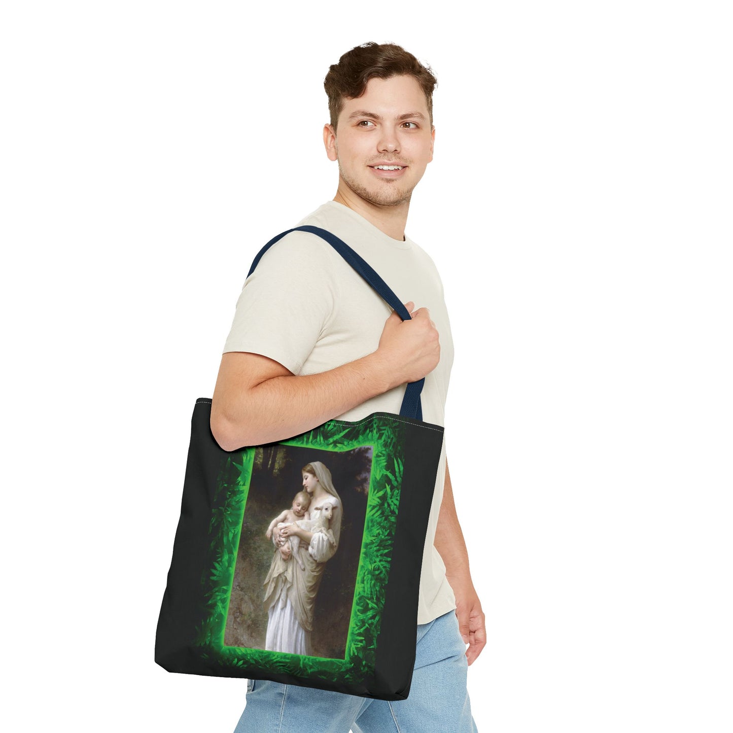 Religious Mary, Jesus and Lamb Tote Bag - 3 Sizes