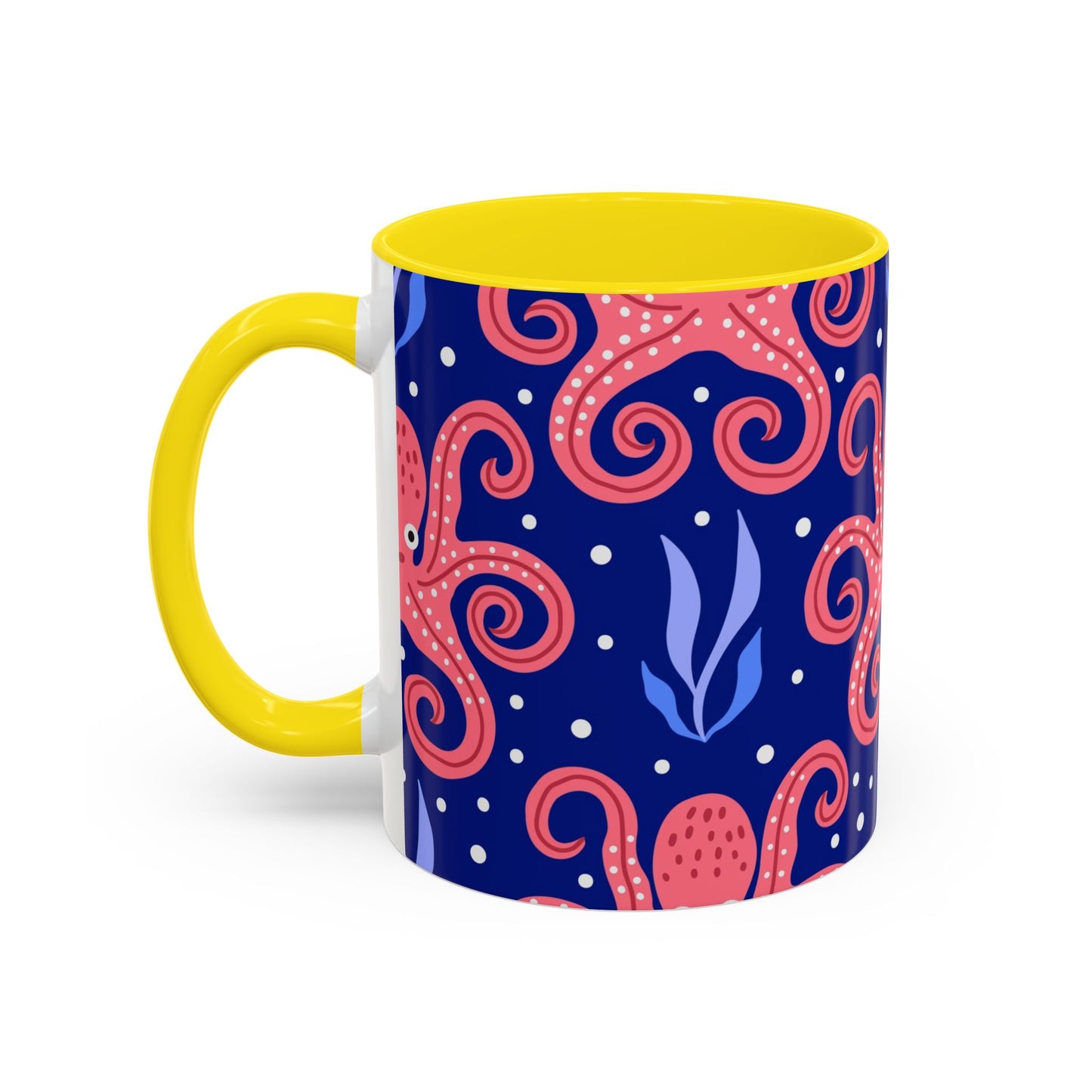 Accent Coffee Mug (11, 15oz), Tentacle Twist Octopus / Various Colors