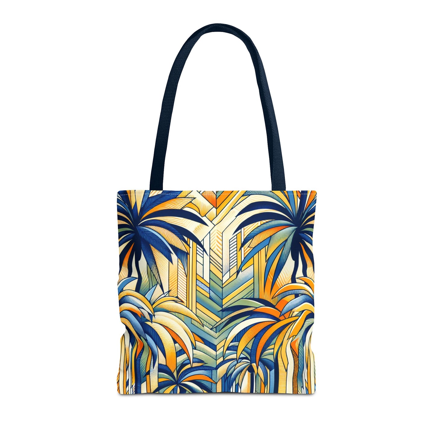 Stylized Palms Blue Tote Bag - 3 Sizes