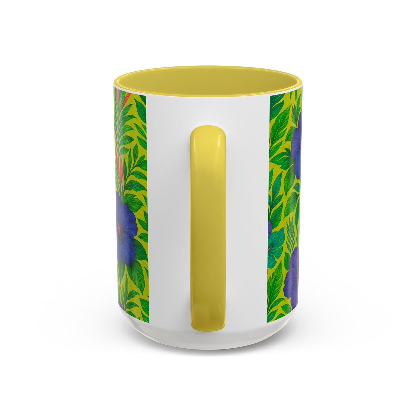 Vibrant Floral Coffee Mug - 11oz & 15oz / Midnight Flower Lime