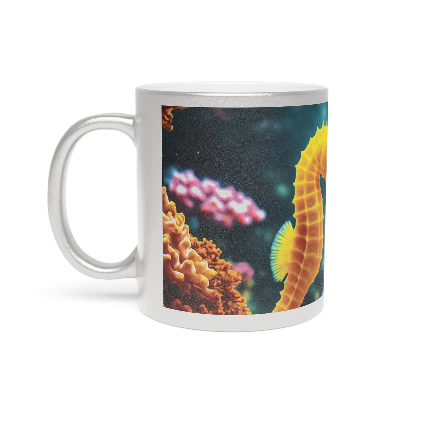 Tropical Metallic Mug — Seahorses in Love