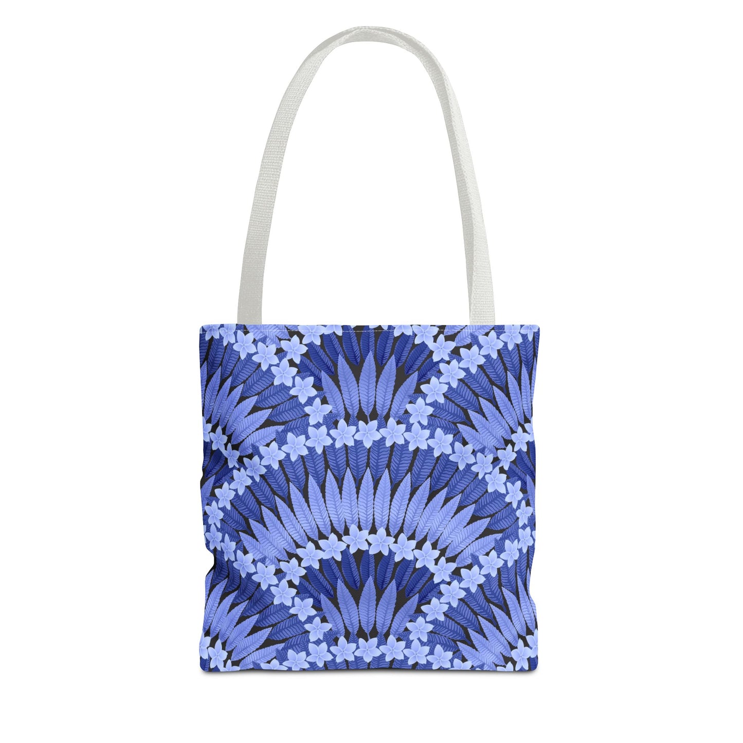 Plumeria and Palms Blue Tote Bag - 3 Sizes