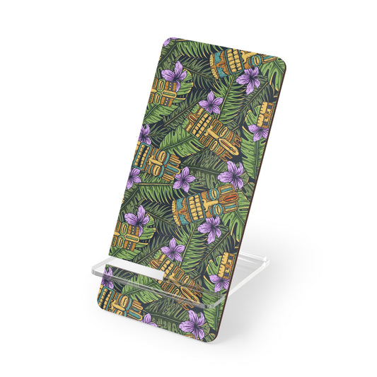 Mobile Display Stand for Smartphones, Tiki Purple Greenery