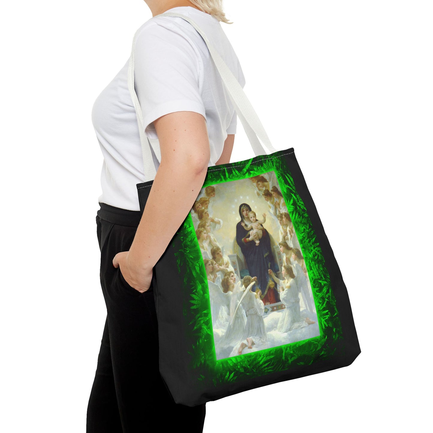 Religious Mary With the Angels Tropical Tote Bag - 3 Sizes